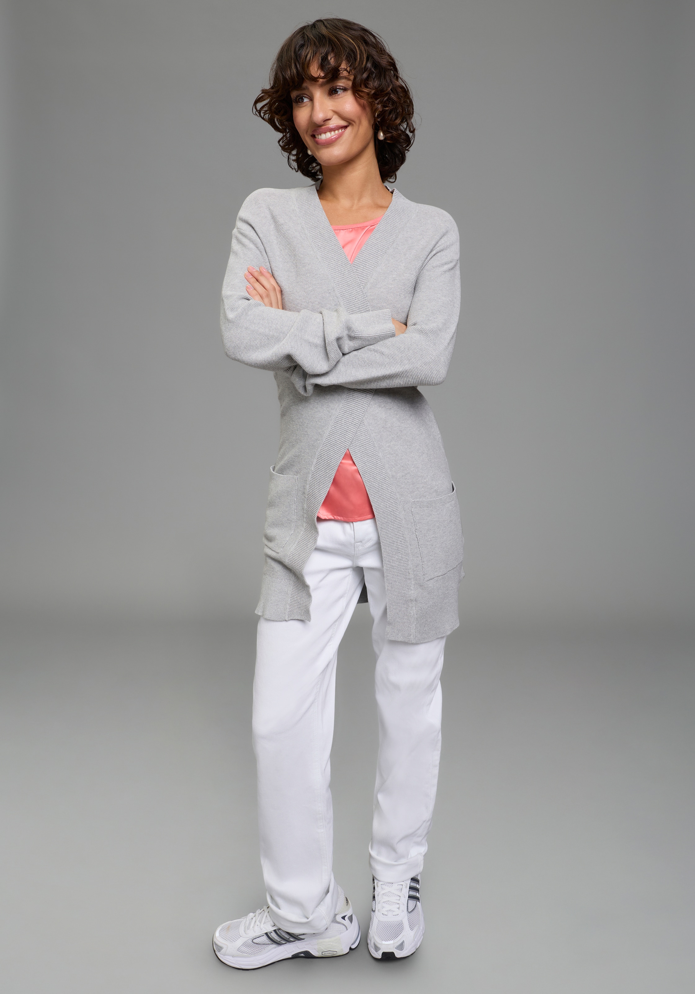 Laura Scott Strickjacke Feinstrick - perfekt für den Übergang im Ottoman Ripp mit Taschen