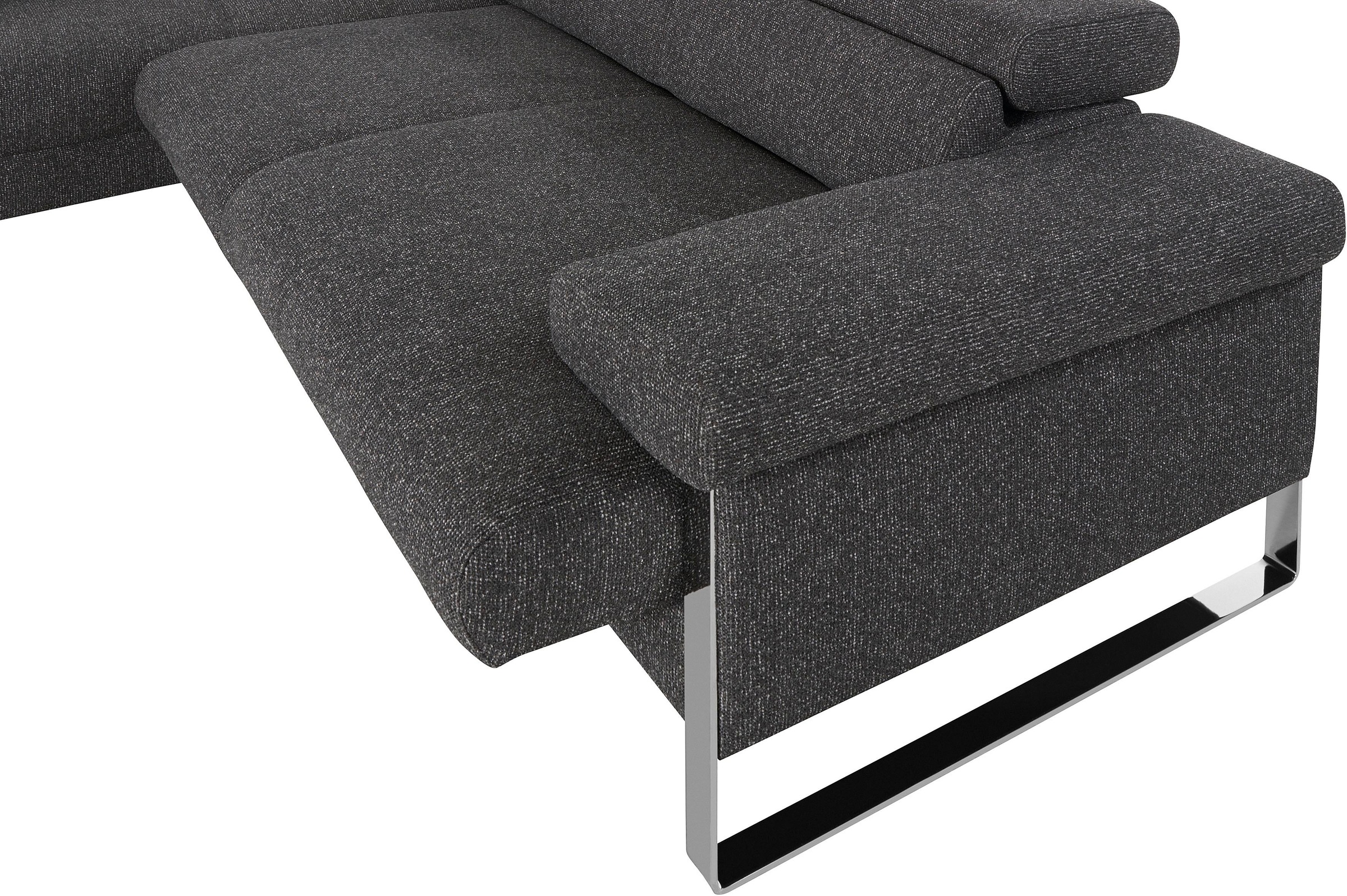 W.SCHILLIG Ecksofa »finn, toller Sitzkomfort, L-Form, hochwertige Verarbeitungsdetails«, German Design Award 2016, Fußgestell Chrom glänzend, Breite 281 cm
