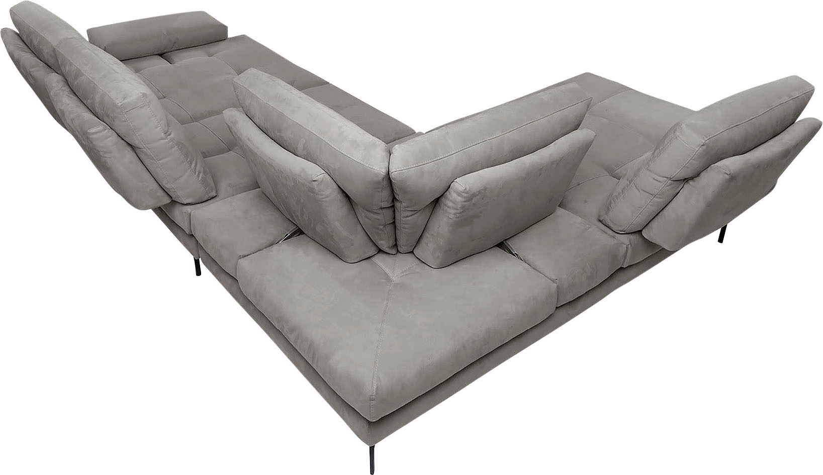 CALIA ITALIA Ecksofa »Toby Wing, L-Form, Designsofa mit sensationellem Sitzkomfort«, Sitztiefenverstellung, funktionale Ecke, Füße in schwarz matt