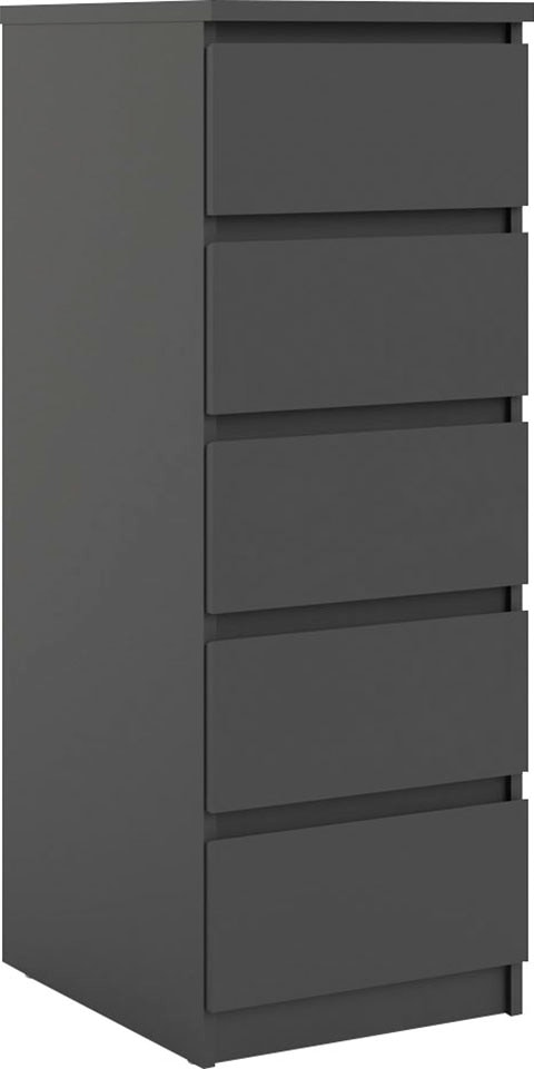 INOSIGN Highboard »Naia, Hockkommode mit 5 Schubkästen«, abgerundete Schubladenkanten auf Metallgleiter, Breite 40,4 cm