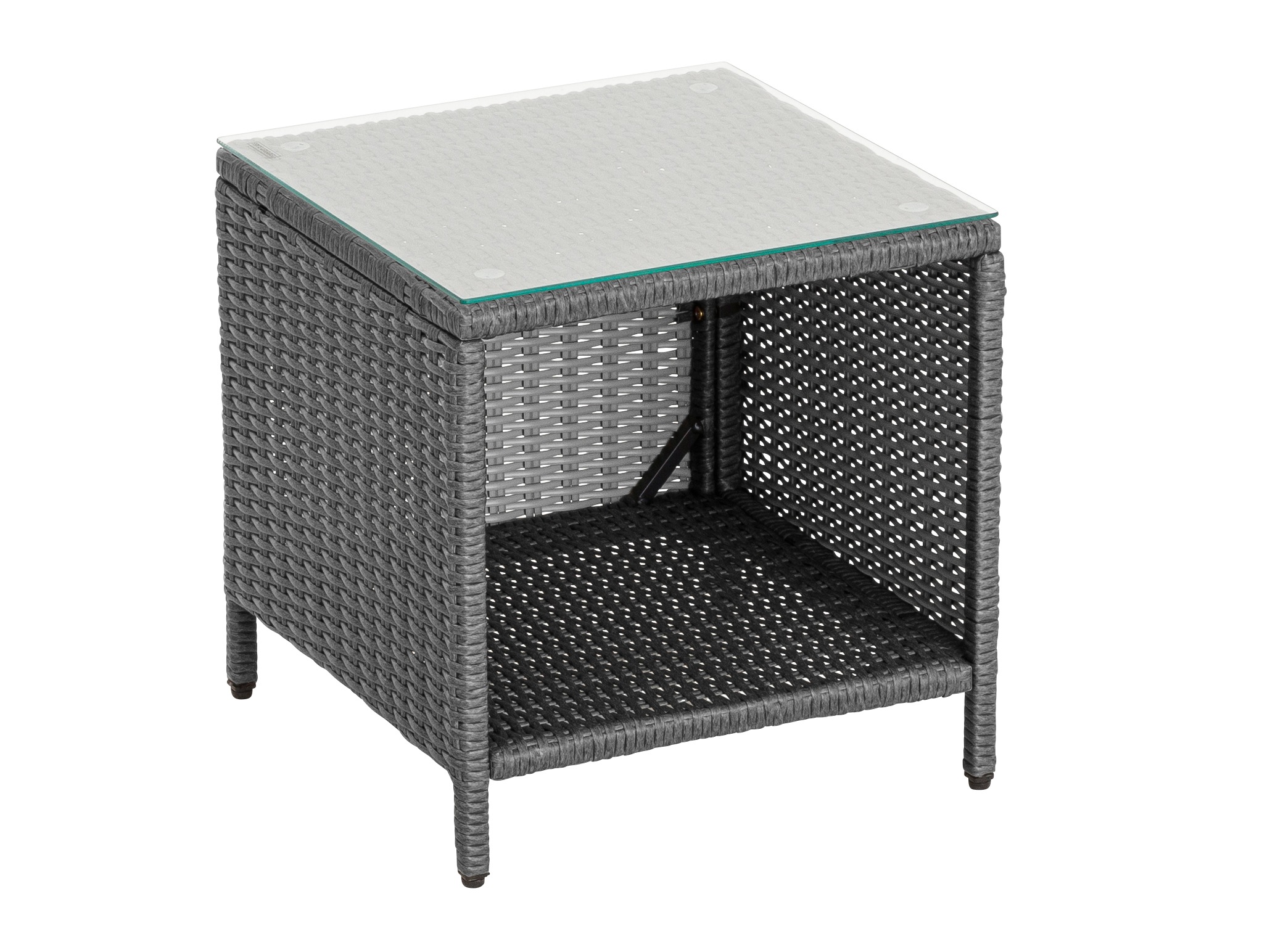 KONIFERA Garten-Essgruppe »»New Paris««, (Set, 11 tlg., 2 Sessel, Rückenlehne verstellbar, Tisch 50x50x51,5 cm, 2 Hocker), inkl. Auflagen, Aluminium/Polyrattan