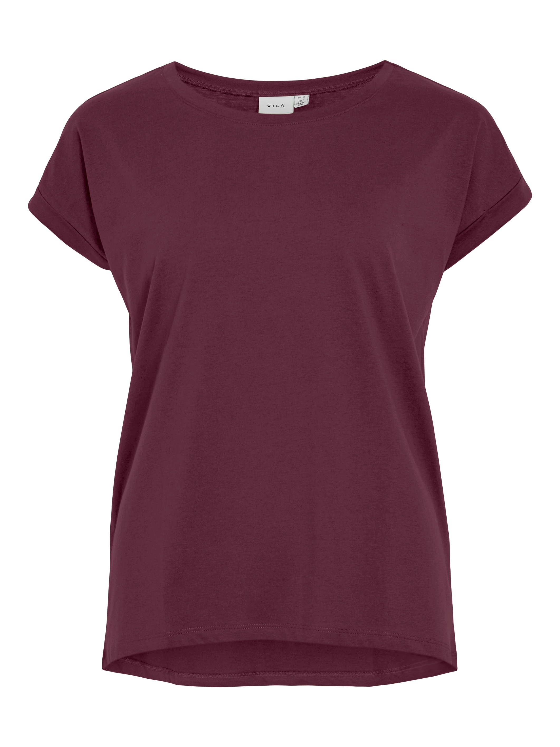 Vila Rundhalsshirt »VIDREAMERS NEW PURE T-SHIRT/SU-NOOS«, Basic Damen-T-Shirt mit Rundhalsausschnitt und umgeschlagenen Ärmeln