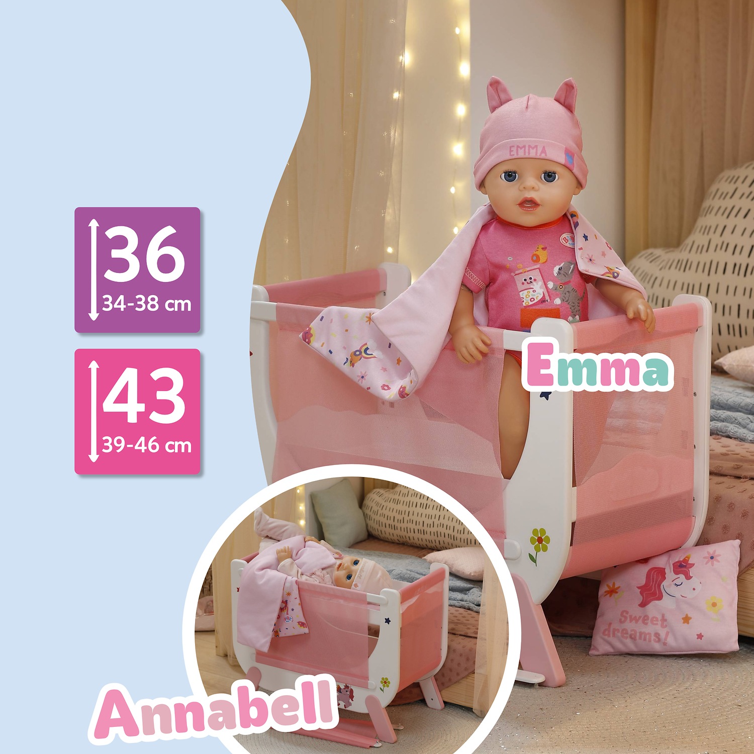 Baby Born Puppenbett »Beistellbett Einhorn«