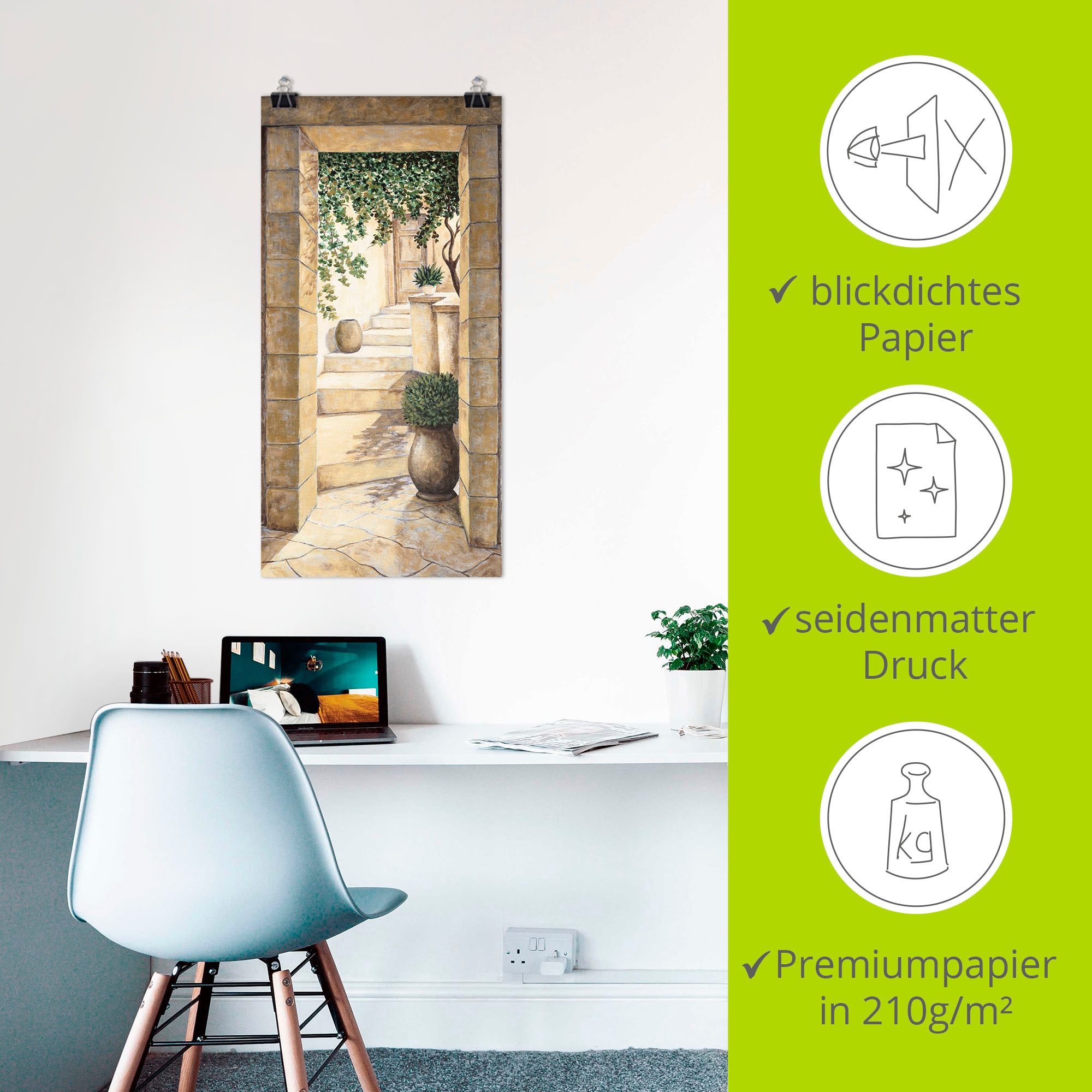 Artland Wandbild »Eingang - Fresco« Fenster & Türen 1 Stk. tlg. als Leinwandbild, Poster in verschied. Größen