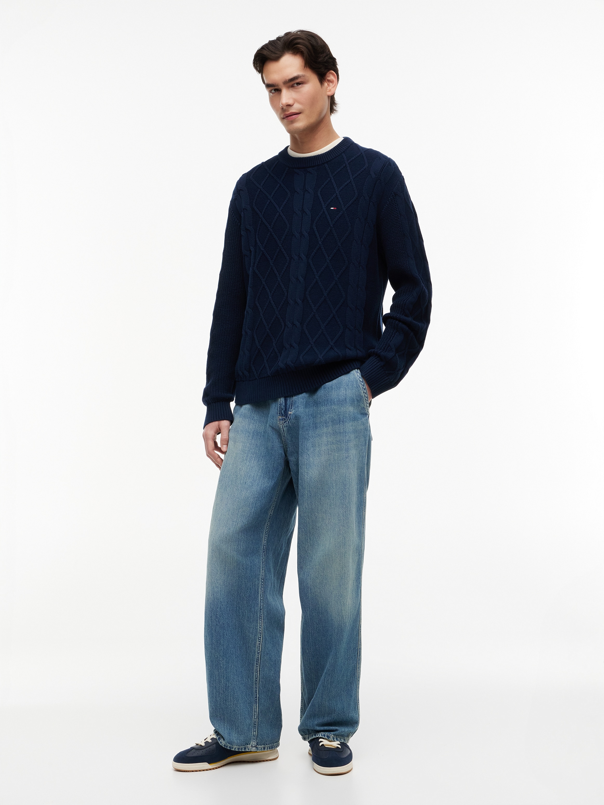 Tommy Jeans Rundhalspullover »TJM REG CABLE KNIT SWEATER«