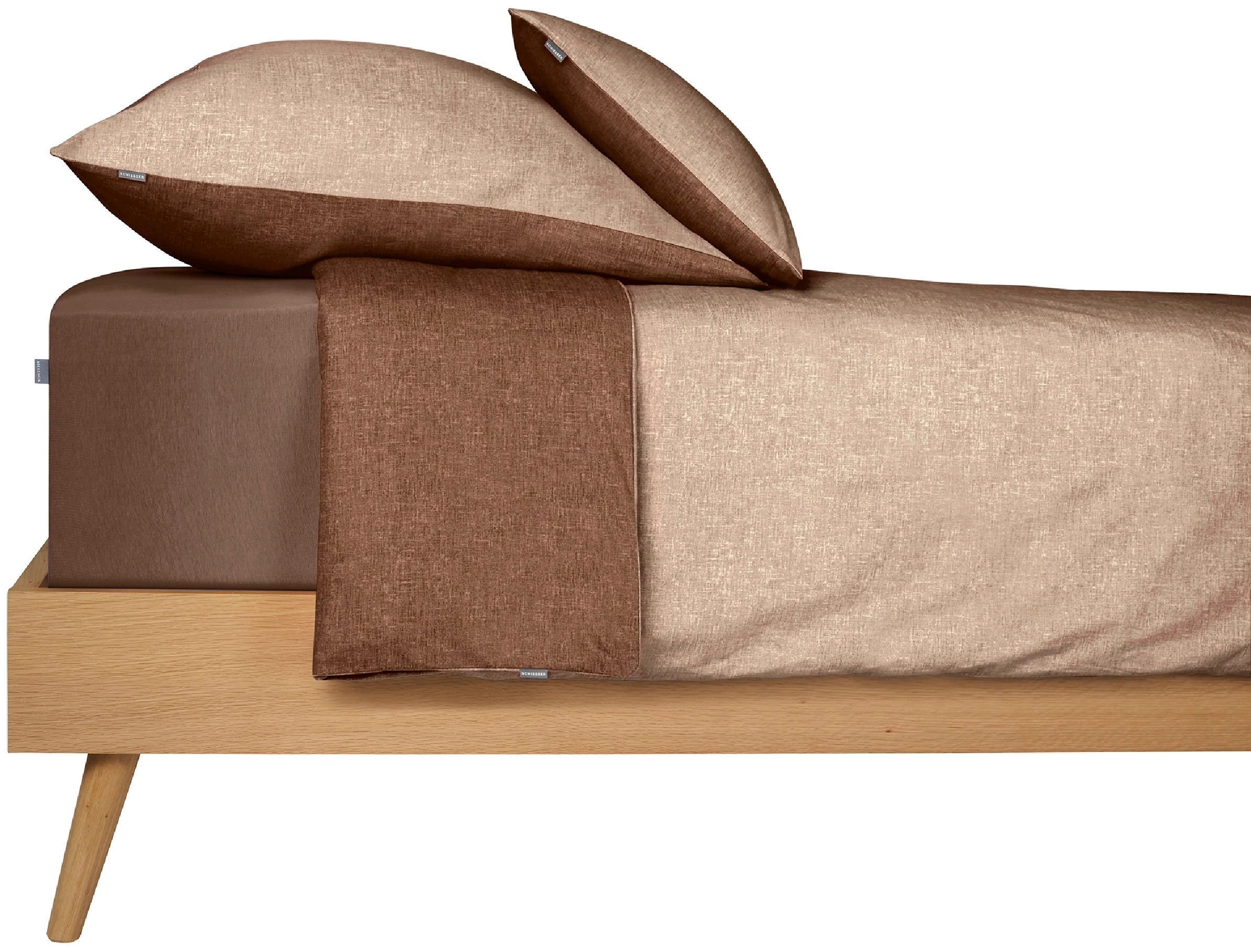 Schiesser Wendebettwäsche »Doubleface aus weicher Baumwolle mit edlem Melangeeffekt« 2 Stk. tlg. ab Größe 135x200 cm erhältlich, Made in Green