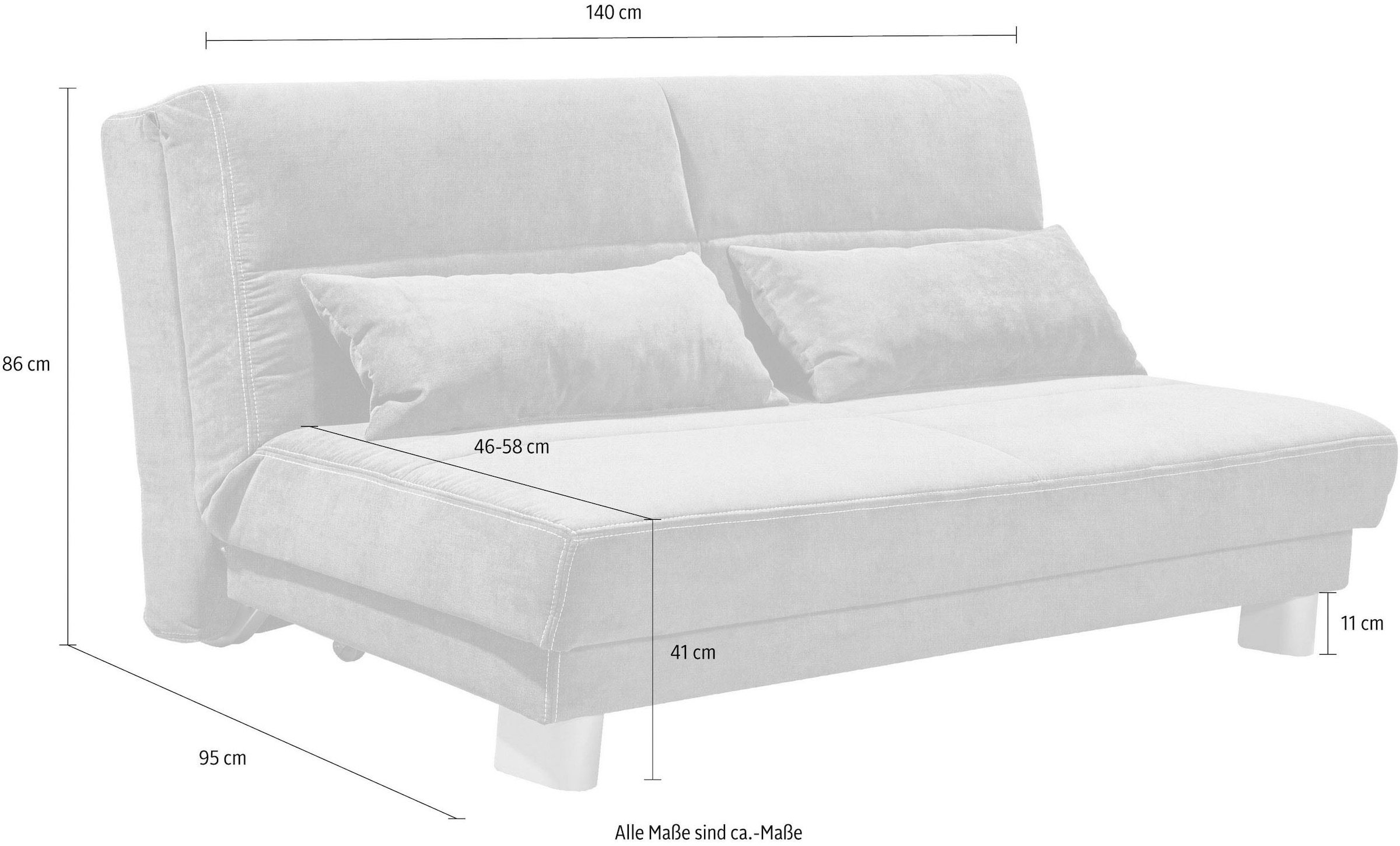 INOSIGN Schlafsofa »Gina«, mit einem Handgriff vom Sofa zum Bett