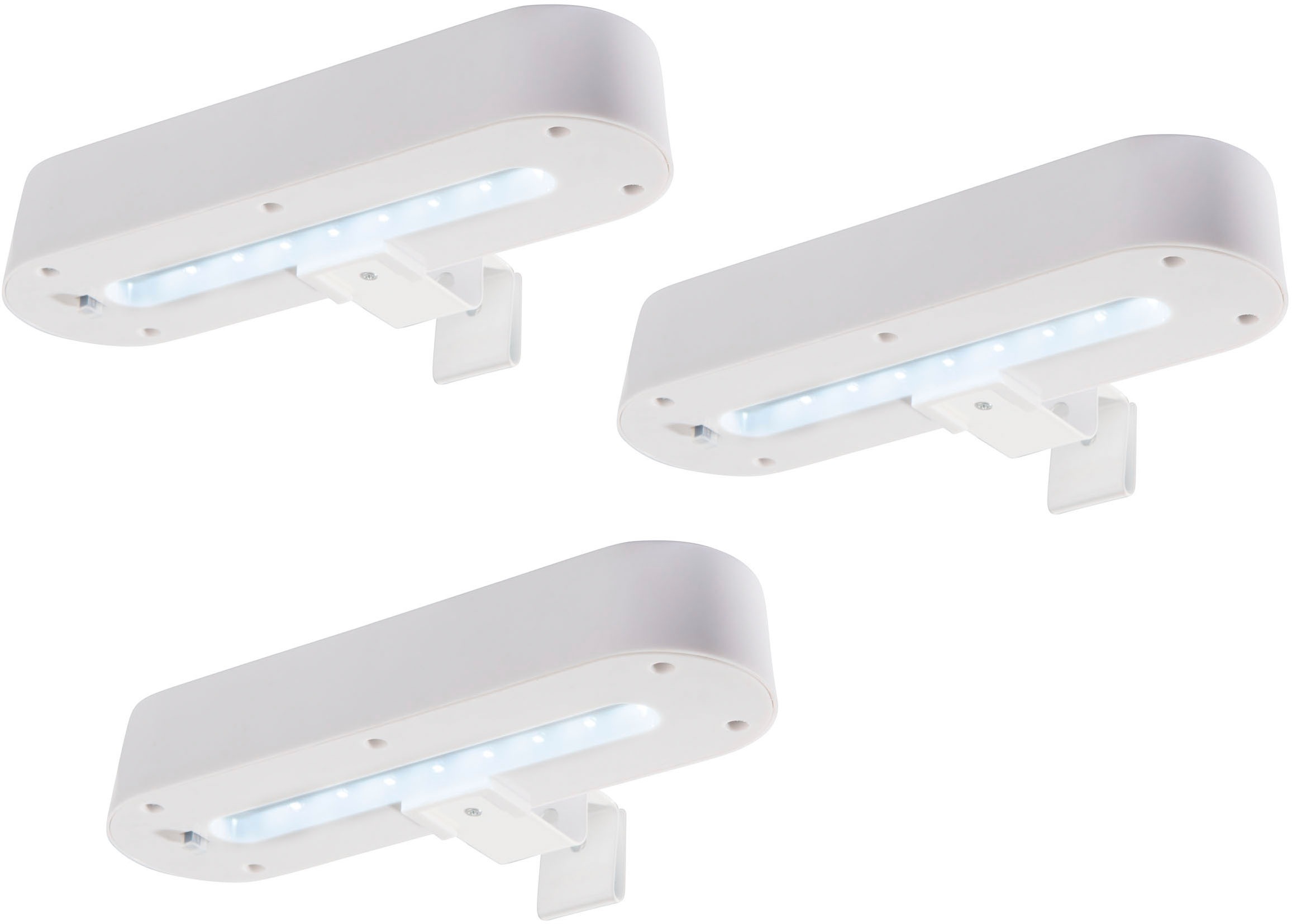 näve LED Solarleuchte »Garden Light« LED-Modul 1 Stk. Neutralweiß 3er Set Dachrinnenleuchte weiß inkl. Halterung, Schiebeschalter, IP44