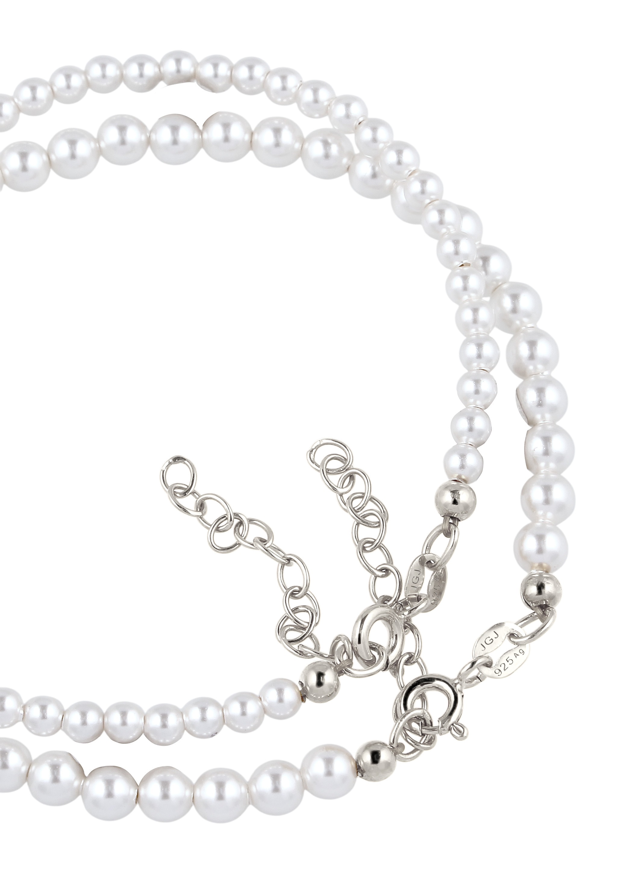 Elli Lederarmband »Armband Armbandset mit Perlen von Swarovski(R) 925 Sterling Silber«