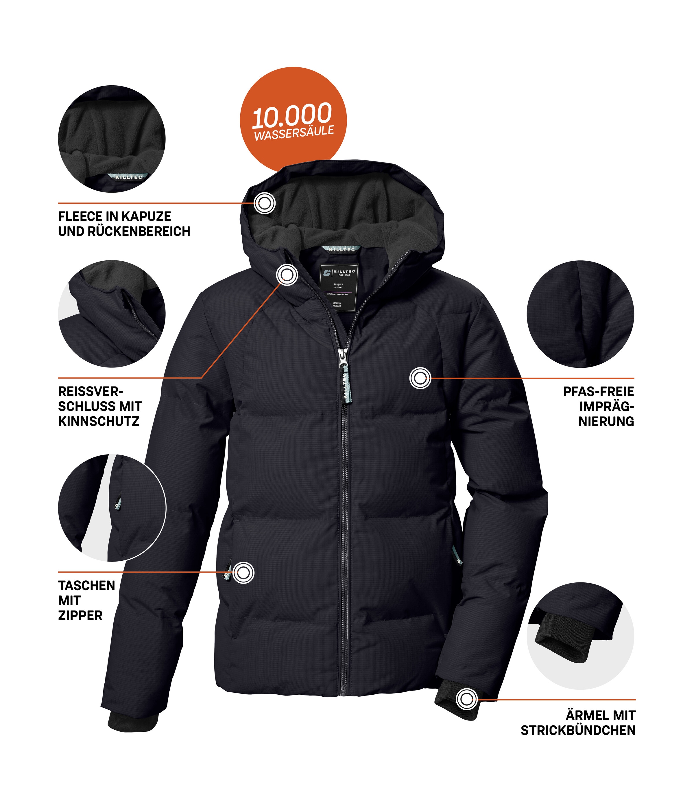 Killtec Steppjacke »KOW 357 GRLS QLTD JCKT« Wasserabweisende Mädchenjacke mit Kapuze, atmungsaktiv, warm