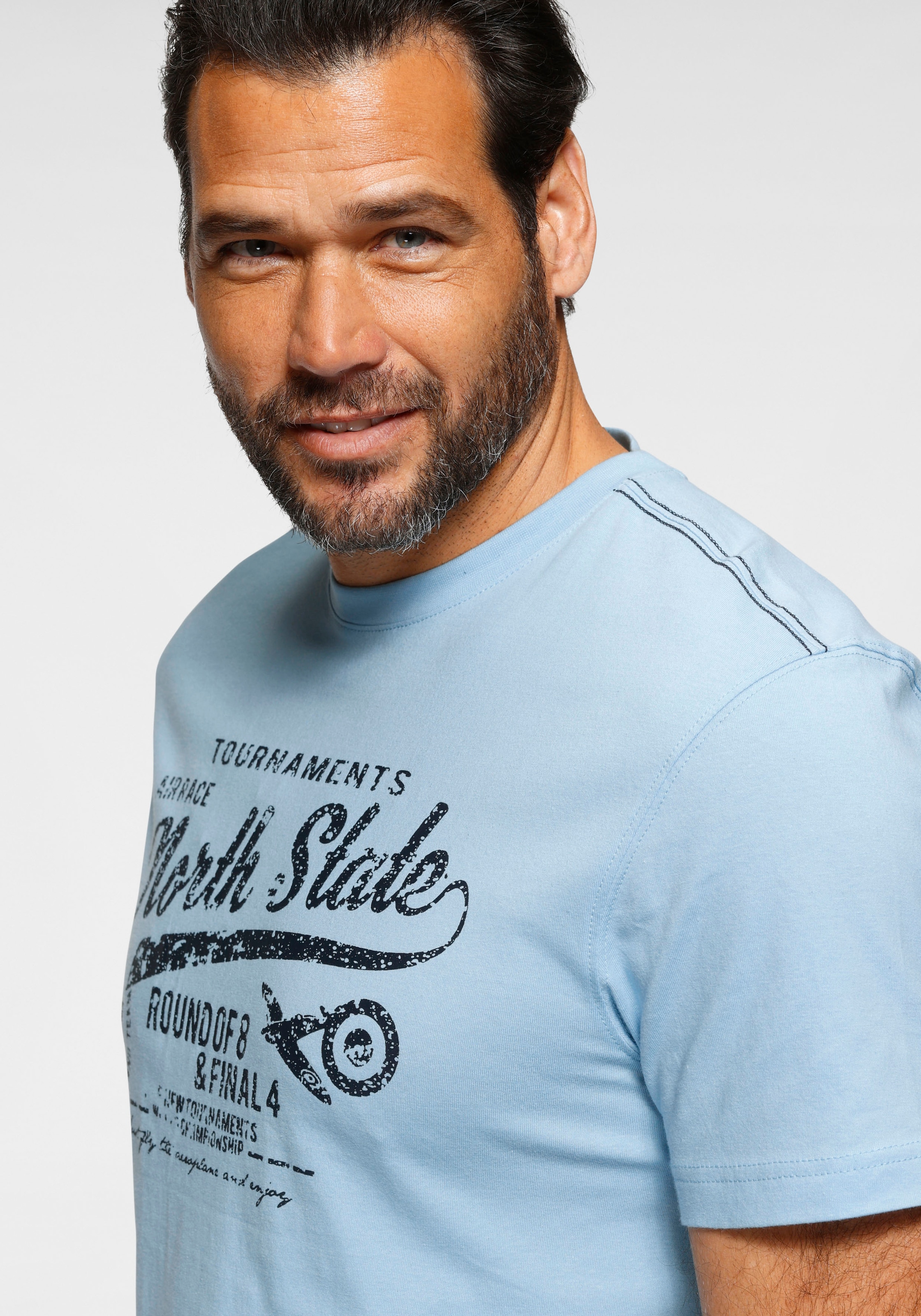 Man's World T-Shirt, Kurzarm, bedruckt, Rundhalsausschnitt, aus Single Jersey