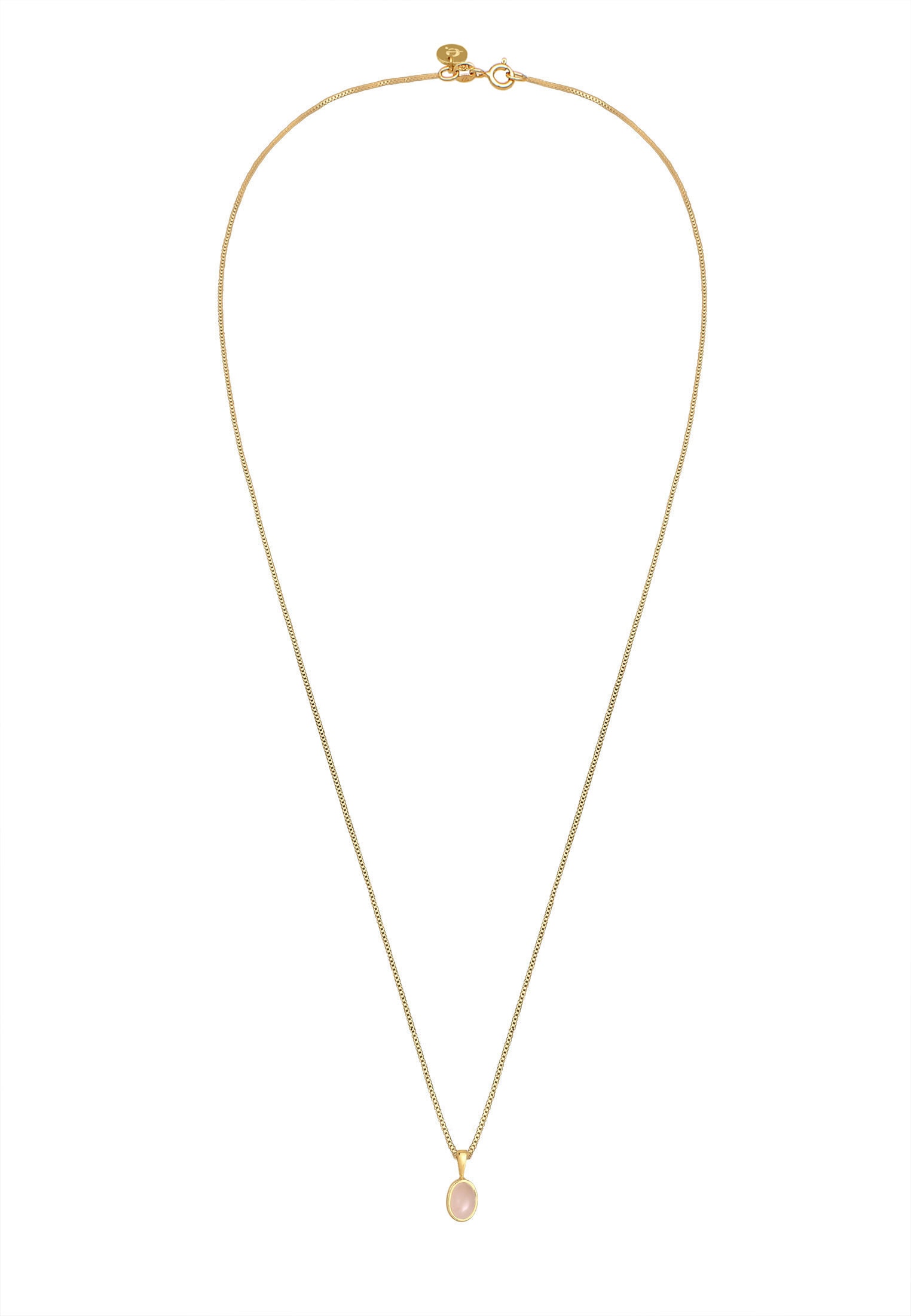 Elli Premium Silberkette »Halskette Basic Rosa Quarz Edelstein 925 Sterling Silber«
