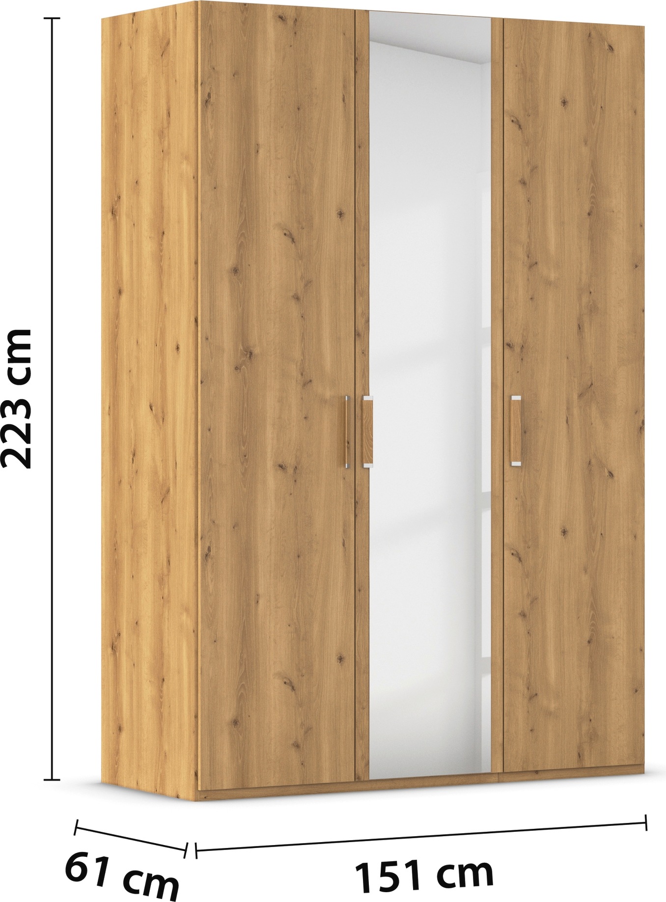 rauch Drehtürenschrank »Kleiderschrank Schrank Garderobe Schlafzimmerschrank EVELYN«, (in 2 Höhen 197 oder 210 cm erhältlich), in elegantem Stil, viel Stauraum 3 Breiten und 2 Höhen MADE IN GERMANY