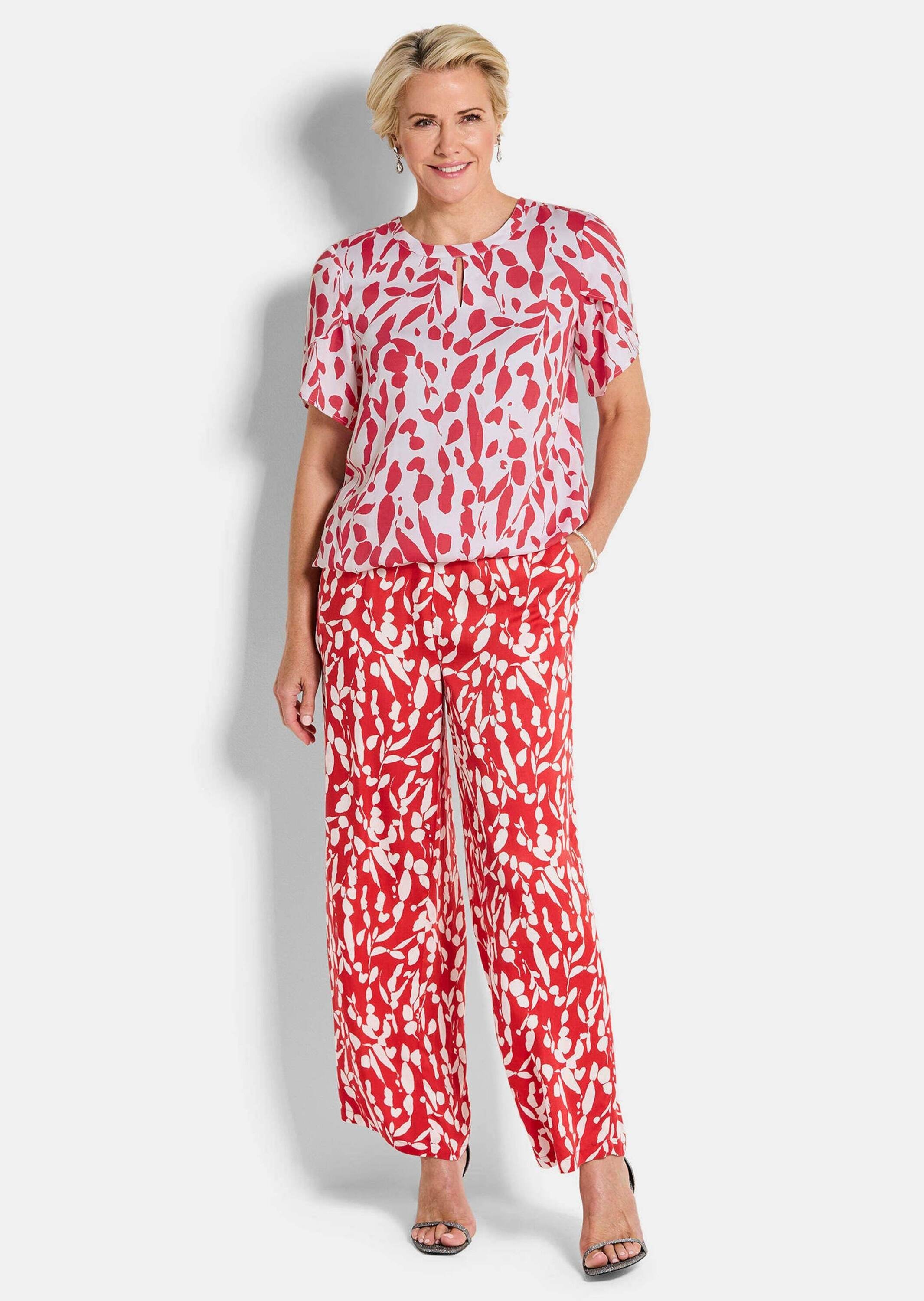 GOLDNER Satinbluse »Viskosebluse mit Tulpenärmeln« Two in One