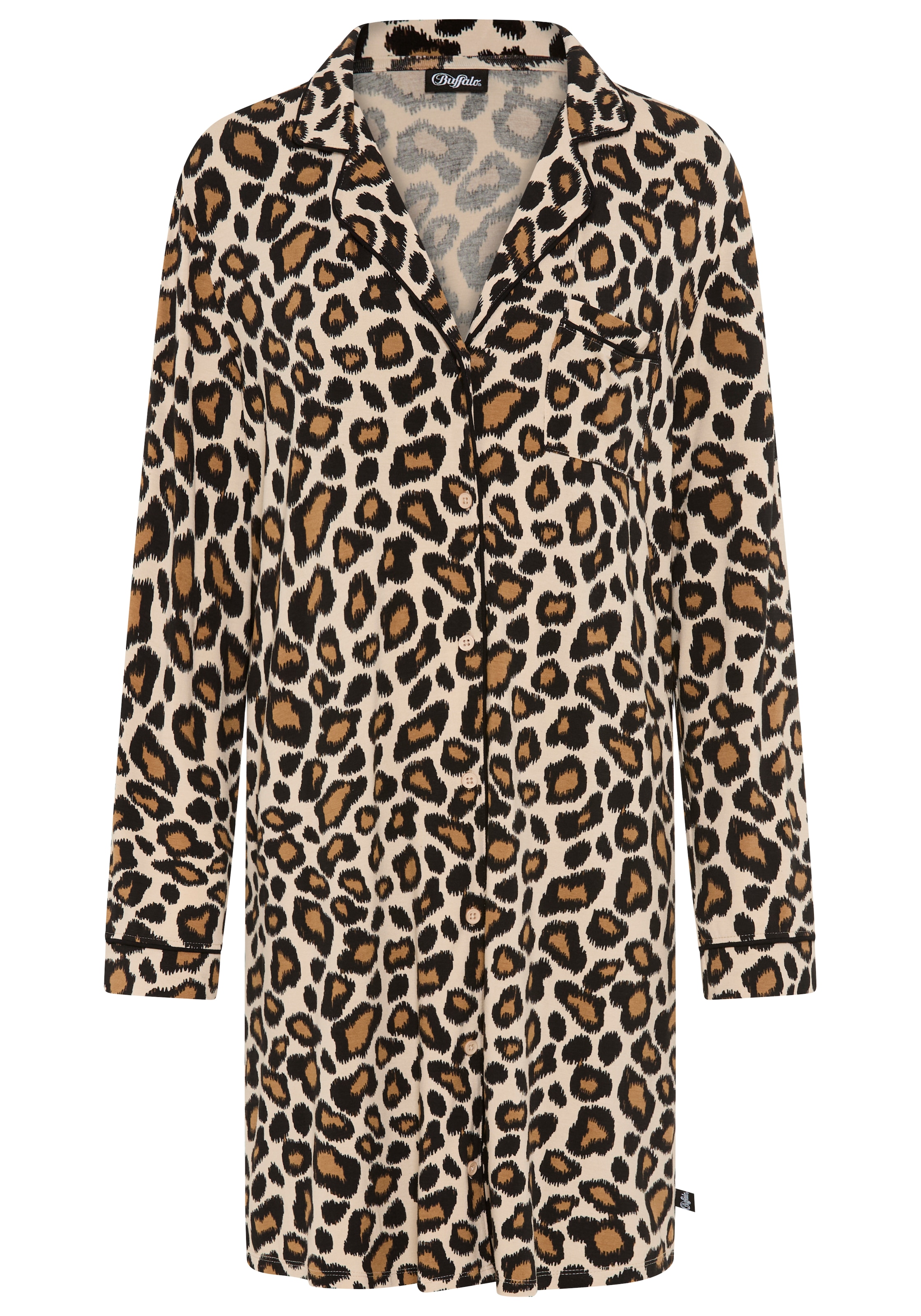 Buffalo Nachthemd 1 tlg. Brusttasche mit modischen Paspeldetails