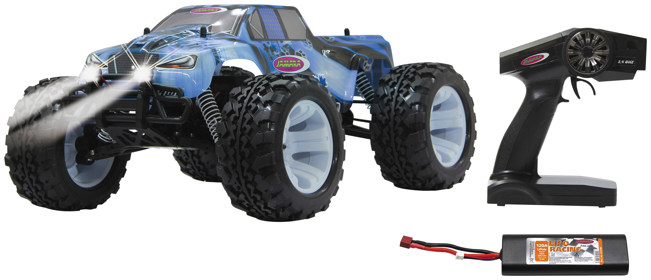 Jamara RC-Monstertruck »Tiger Ice Monstertruck BL 4WD«, 1:10, 2,4 GHz, mit LED
