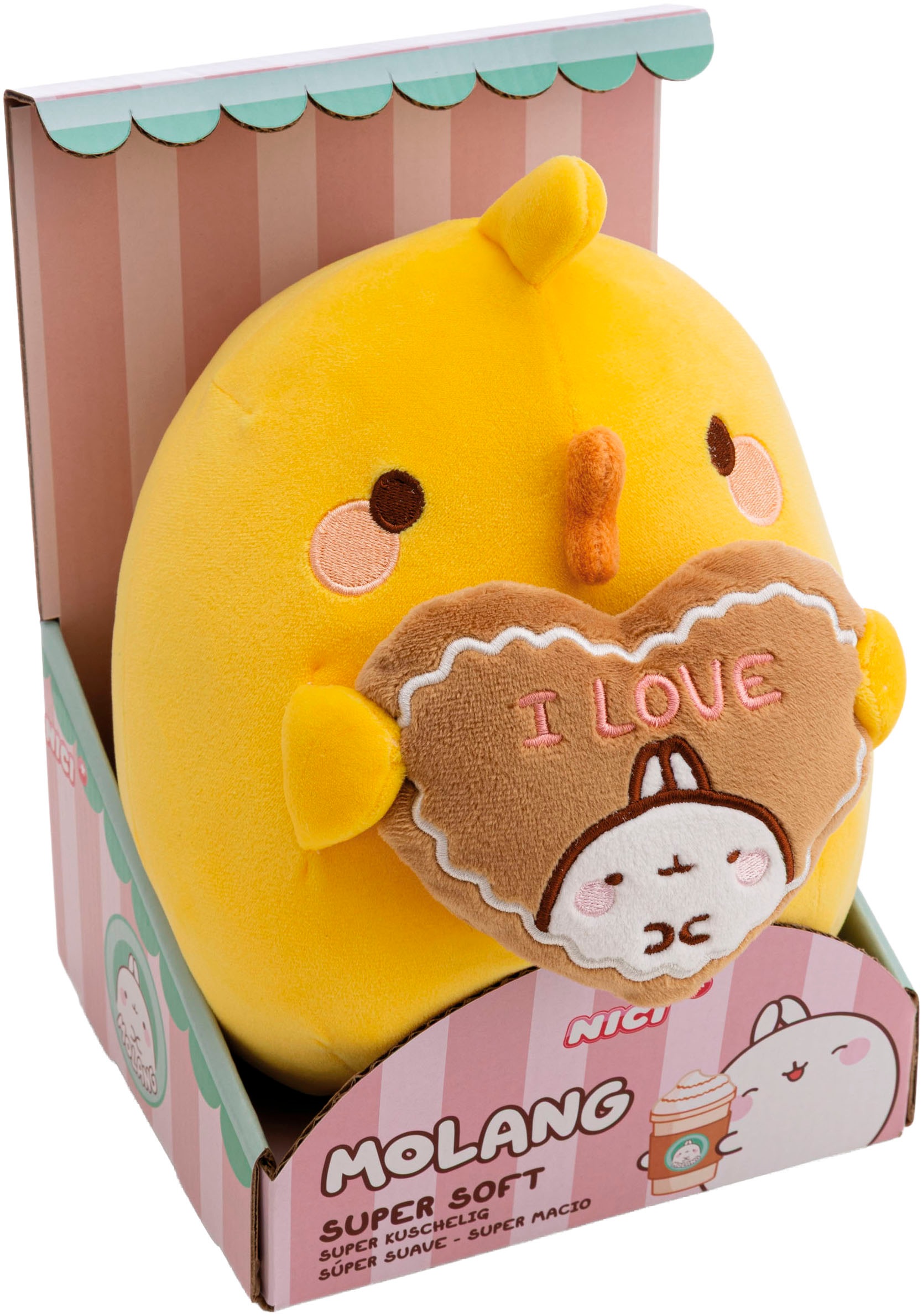 Nici Kuscheltier »MOLANG, Piu Piu mit Lebkuchenherz 24cm« in Geschenkverpackung