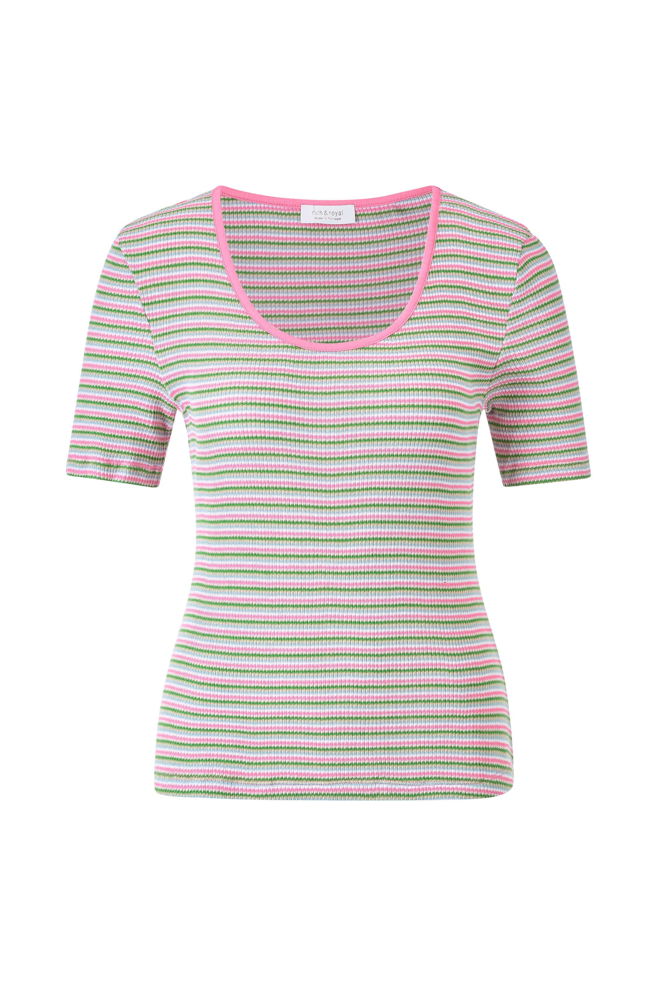 RICHROYAL Kurzarmshirt, Mit tiefem Rundhalsausschnitt