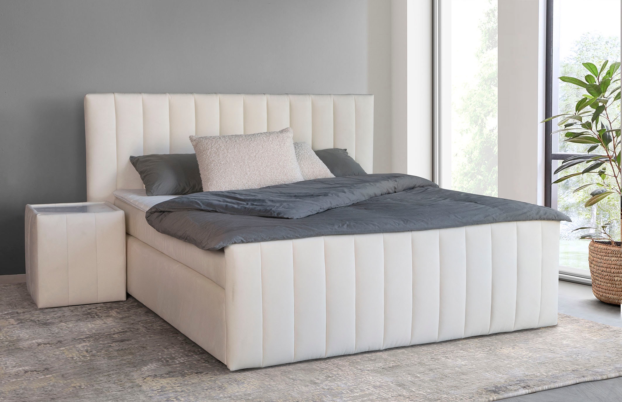 INOSIGN Boxspringbett »Effy inkl. Bettkasten und Topper, erhältlich in der Breite 180x200cm«, wahlweise in H3 oder H4 wählbar