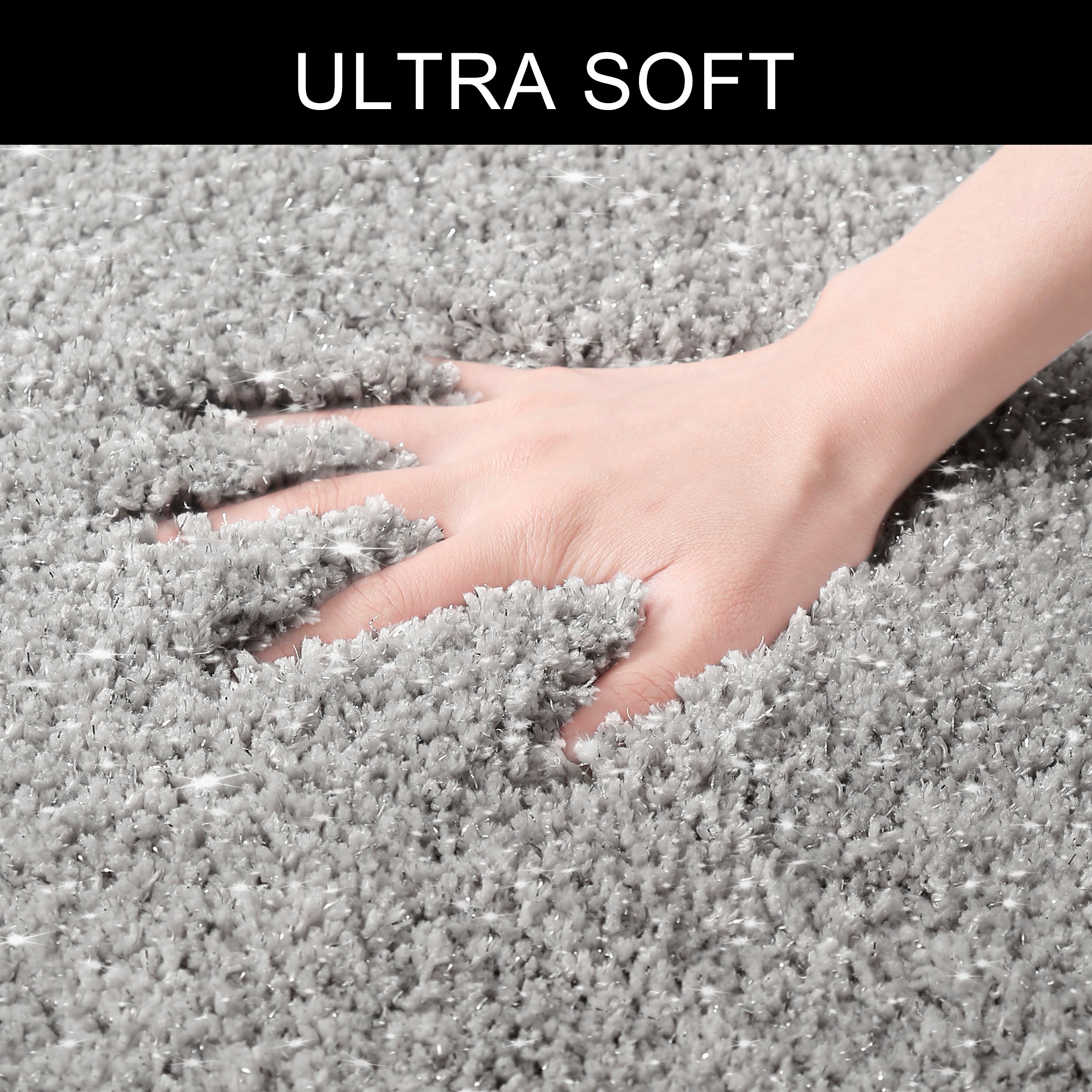 my home Badematte »Glitzer, Badvorleger, Badezimmer Teppich«, rutschhemmend beschichtet, fußbodenheizungsgeeignet-schnell trocknend-strapazierfähig, Badteppich, Akzente durch Glitzer-Garn