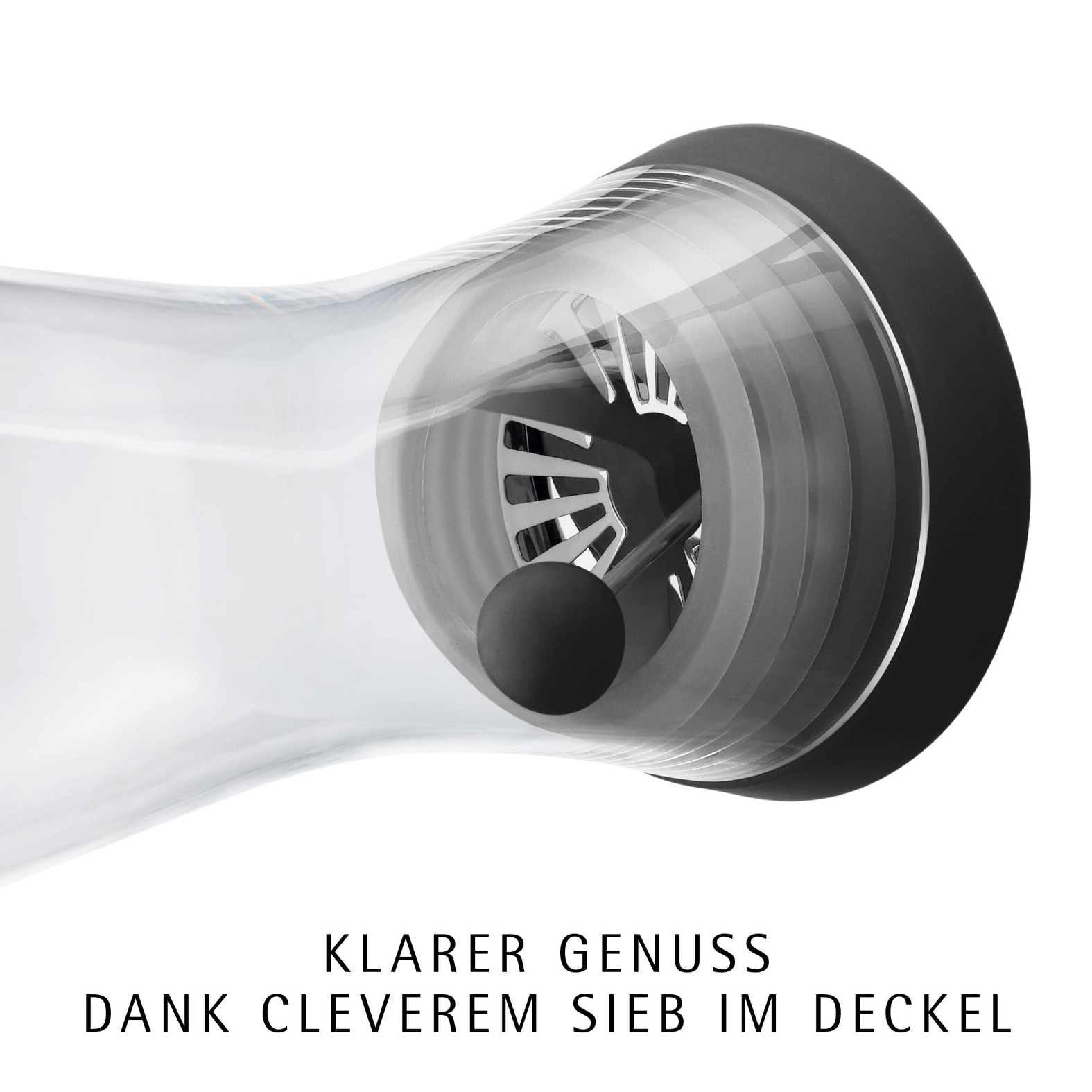 WMF Wasserkaraffe »Basic für Kalt- und Warmgetränke, Silikonrand, 1 l Fassungsvermögen« Close-Up-Verschluss ink. integriertem Sieb, spülmaschinengeeignet