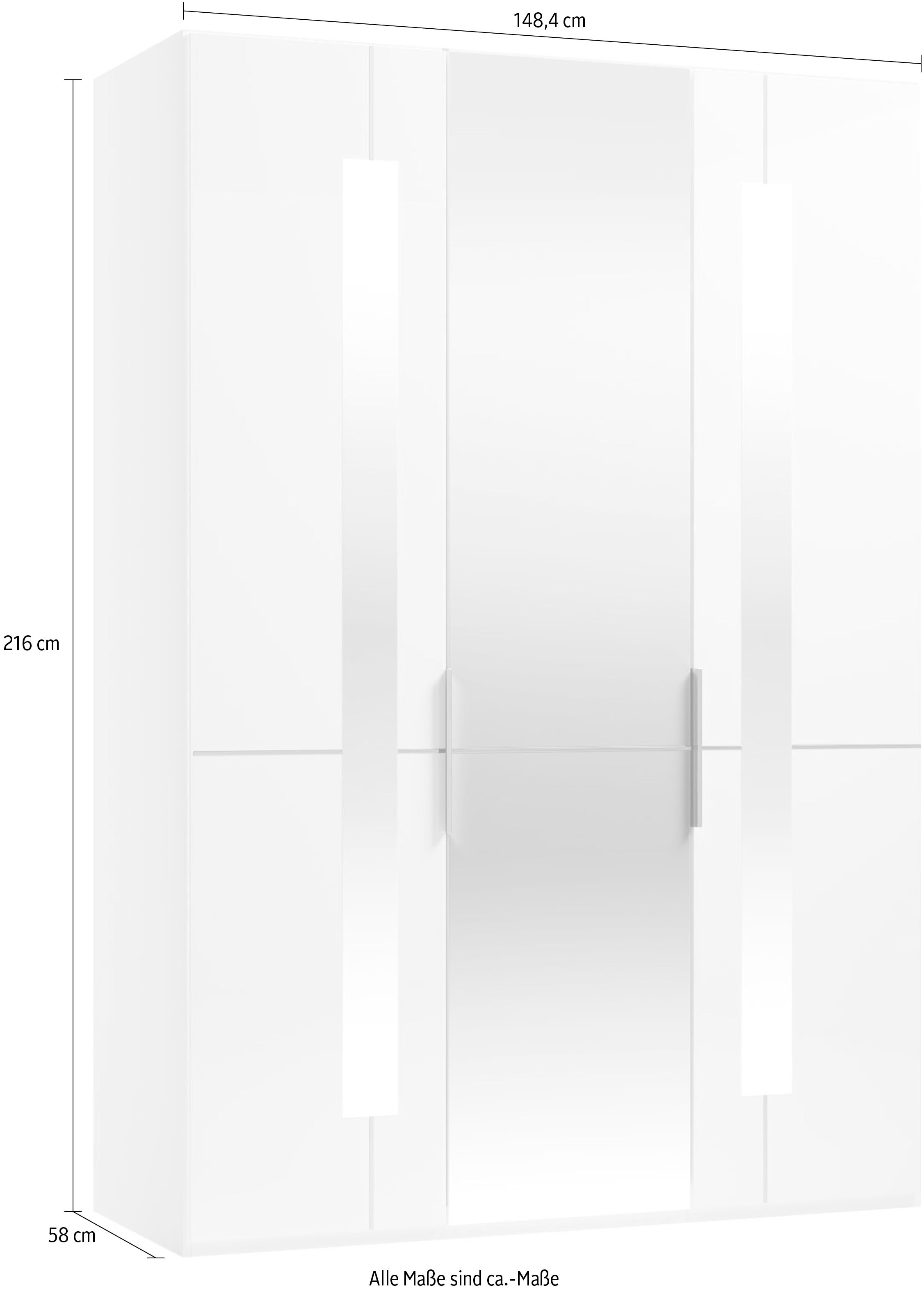 Musterring Kleiderschrank »Imola W« inkl. Einlegeböden und Kleiderstangen, mit Glas- und Spiegeltüren