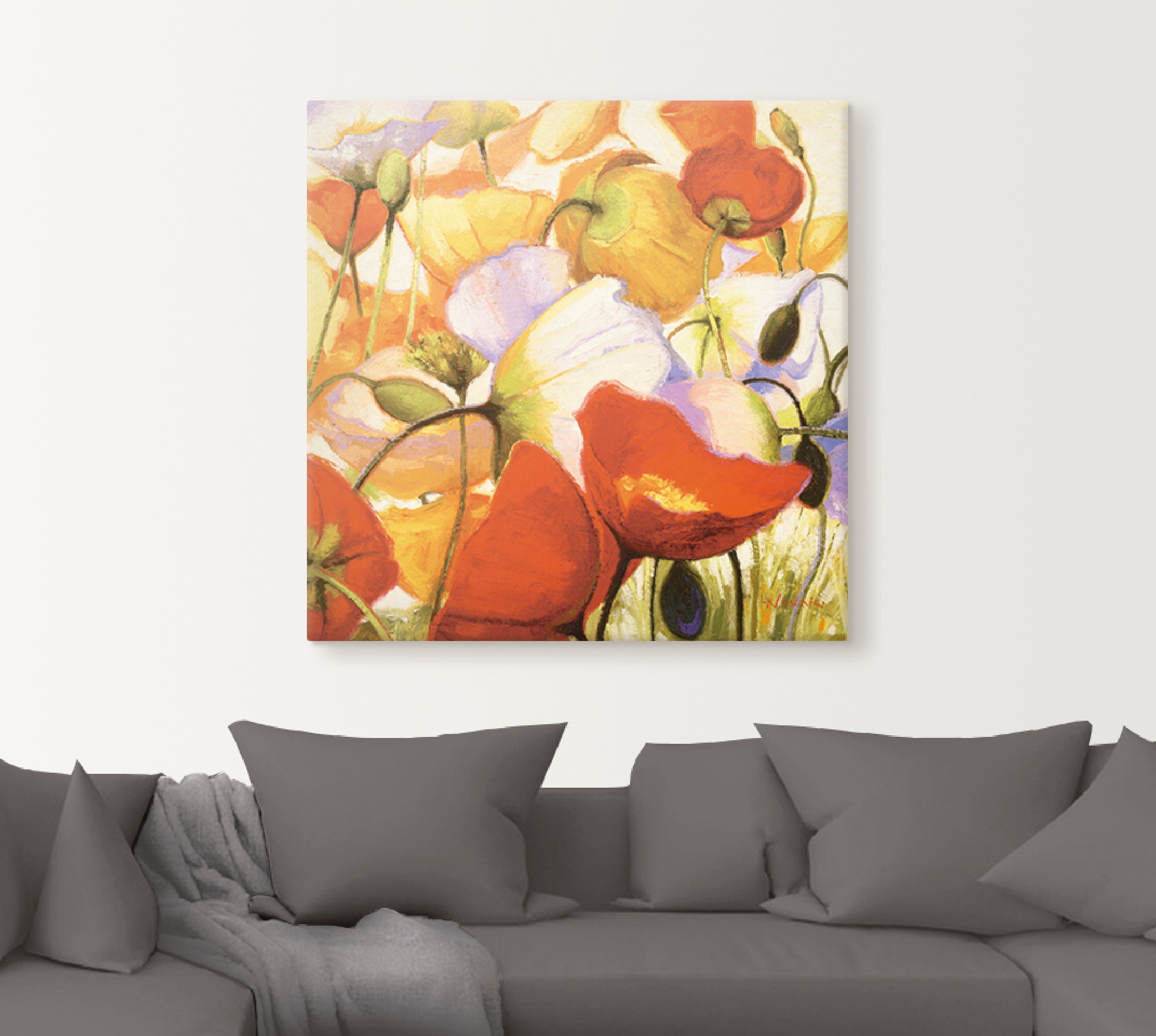 Artland Leinwandbild »Mohnblumen aus der Nähe« Blumen 1 Stk. tlg. auf Holzrahmen gespannt