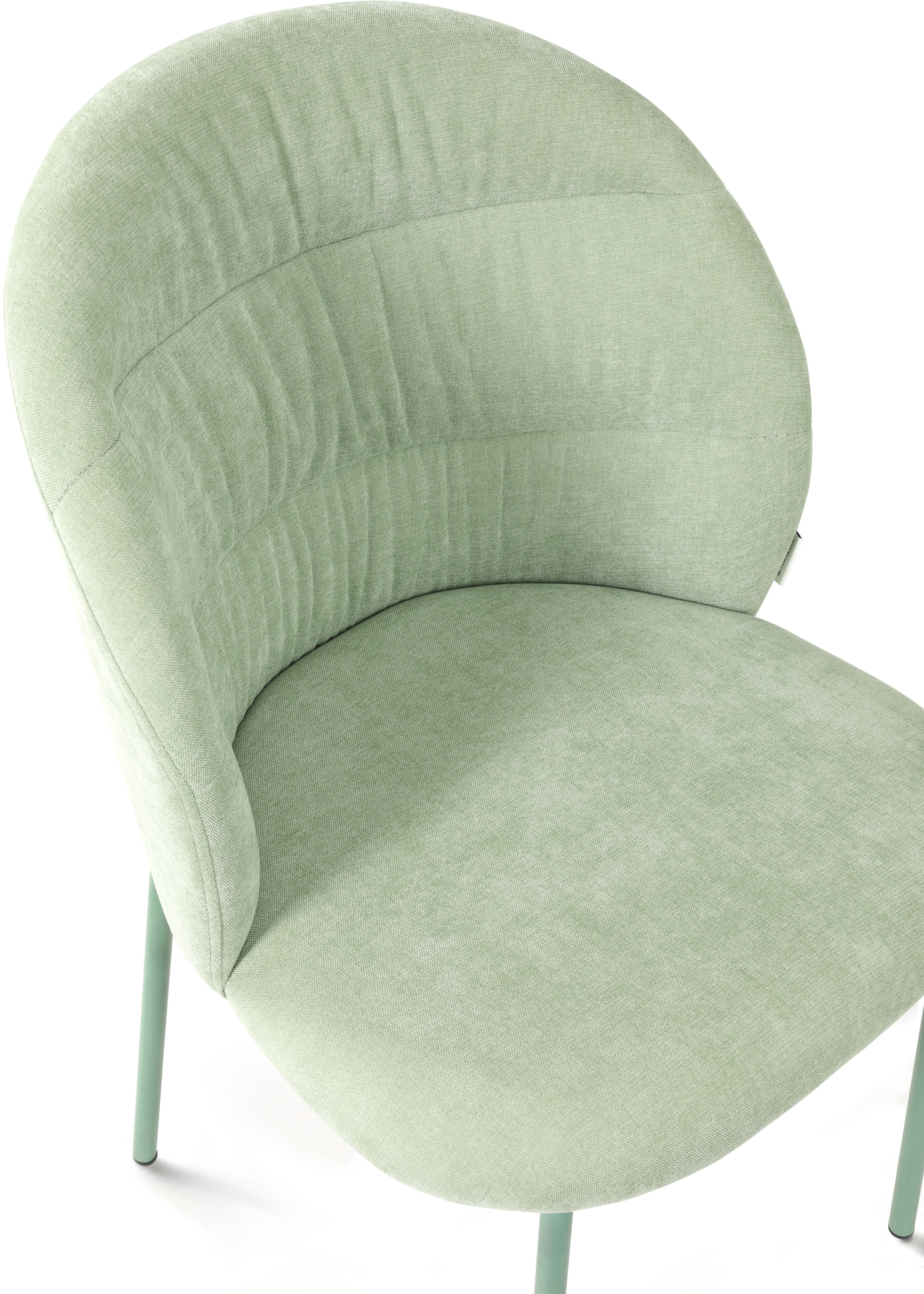 TOM TAILOR HOME 4-Fußstuhl »LEAF CHAIR«, (Set), 2 St., Chenille, 4-Fußgestell, Raffung in der Rückenlehne