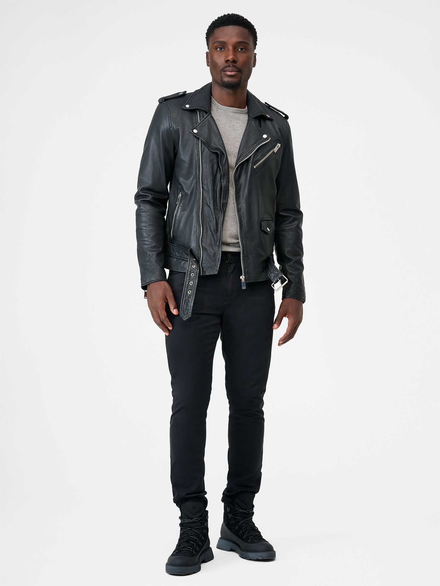 RICANO Bikerjacke »Lederjacke Arturo« ohne Kapuze Handgefertigt aus echtem Leder