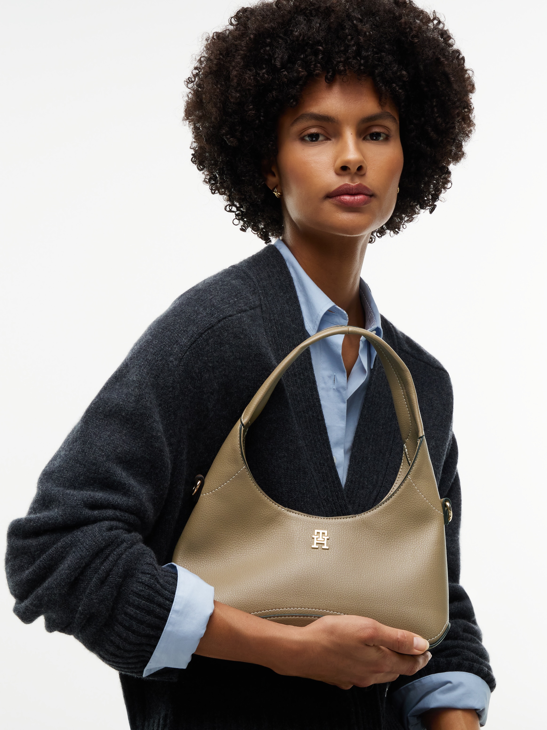 Tommy Hilfiger Hobo »TH EVERYDAY MINI HOBO« Damen Minibag, Umhängetasche mit TH-Schmuckelement