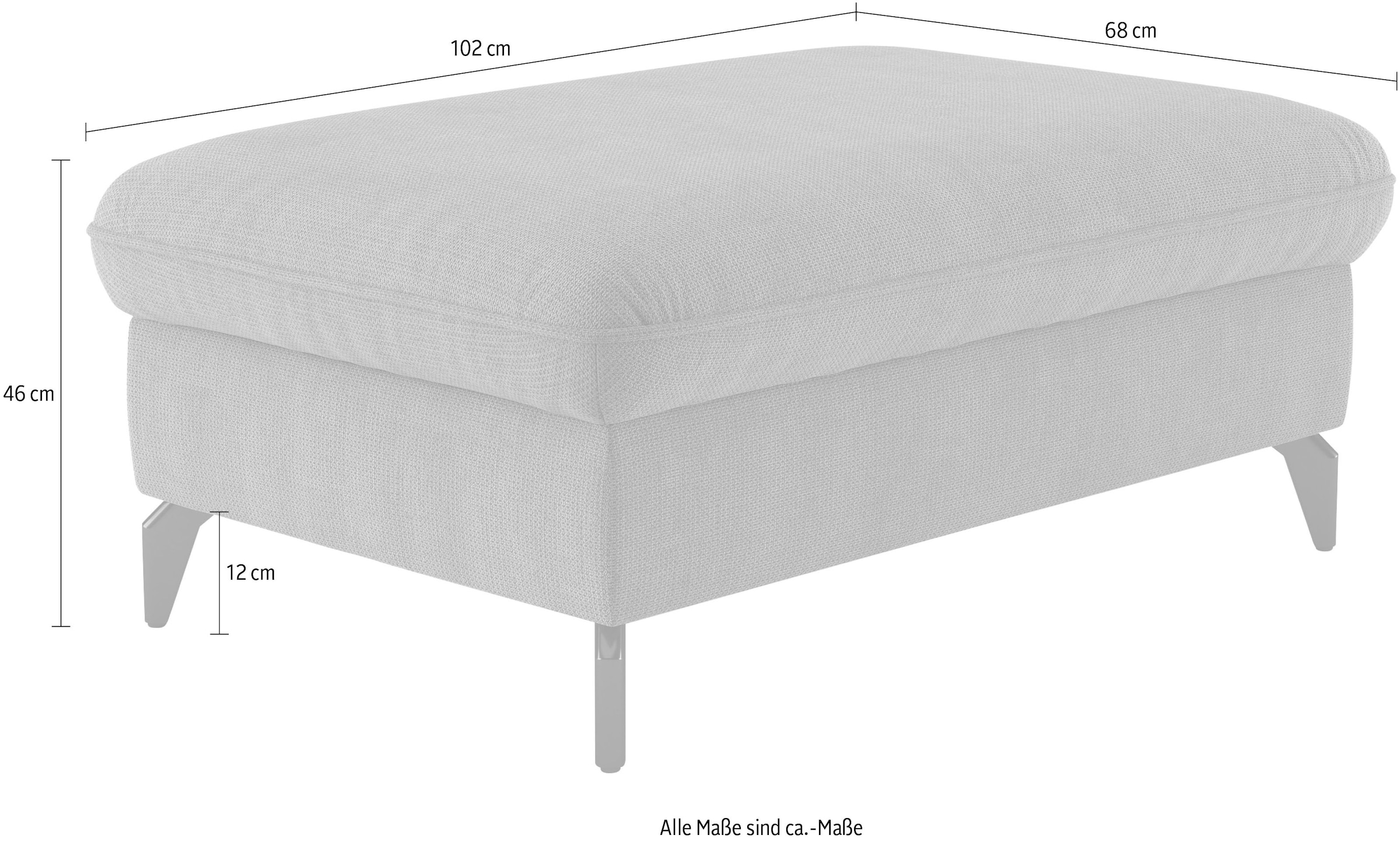 sit&more Polsterhocker »Leandro«, mit schwarzen Metallfüßen