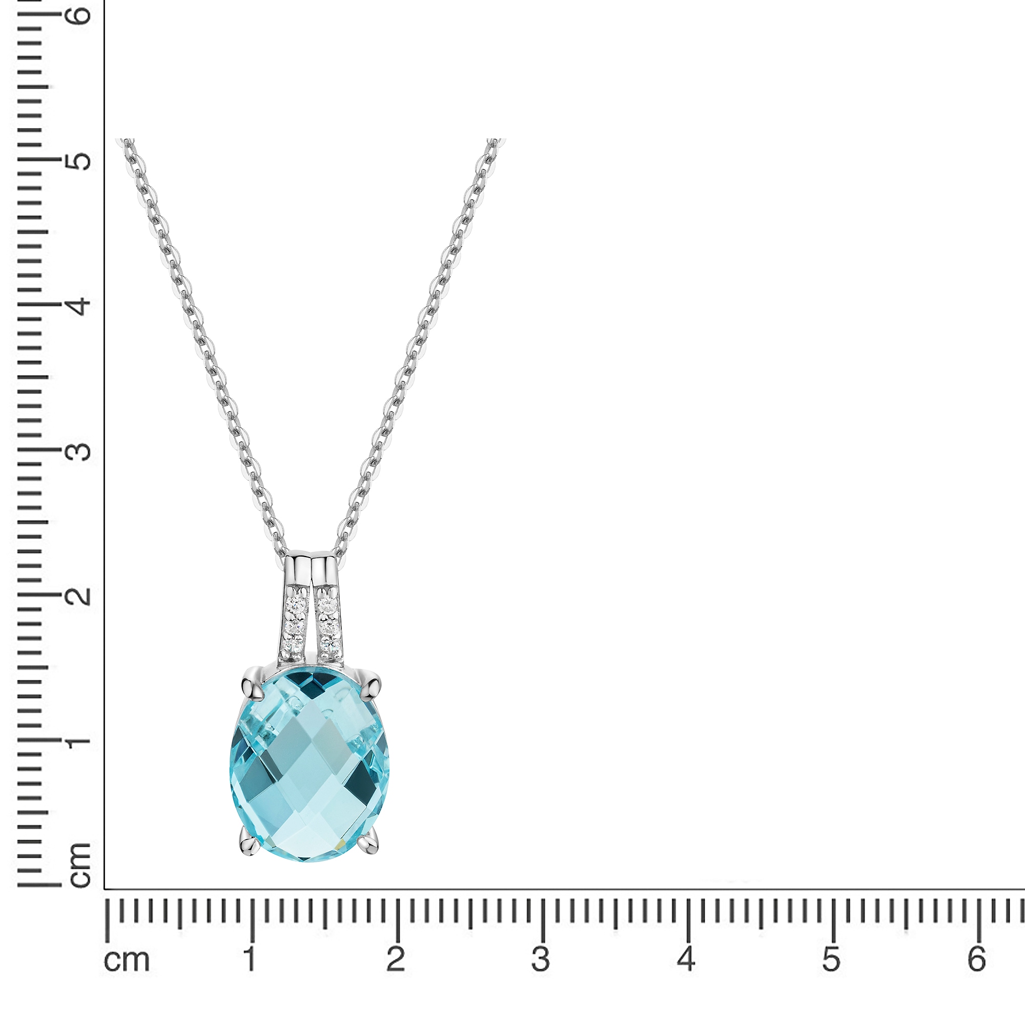 Firetti Kette mit Anhänger »Schmuck Geschenk Silber 925 Halsschmuck Halskette Ankerkette« mit Zirkonia (synth.), Glasstein