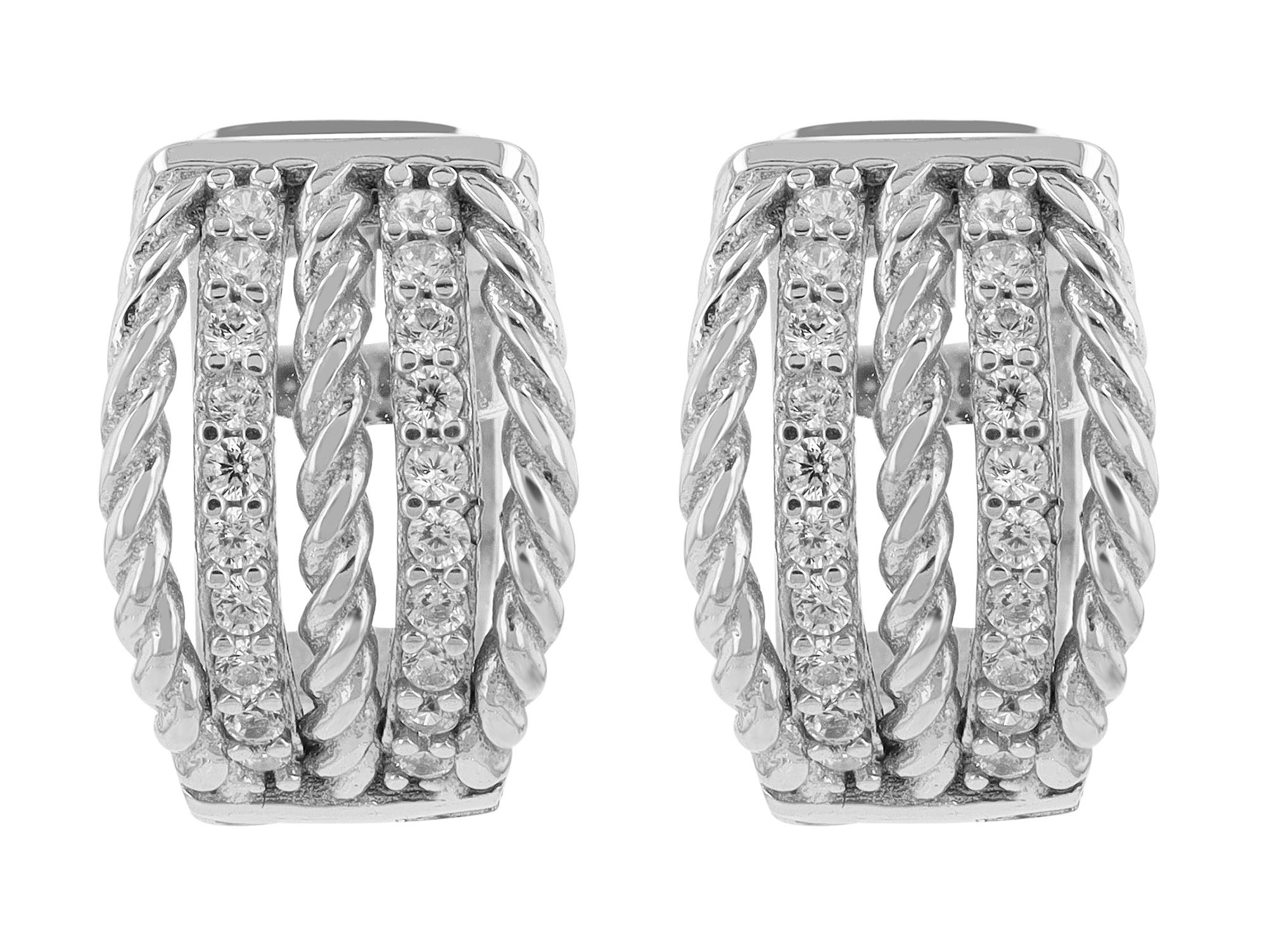 Adelia´s Paar Creolen »Damen Ohrringe ¿ Klappcreole aus 925 Silber mit Zirkonia«