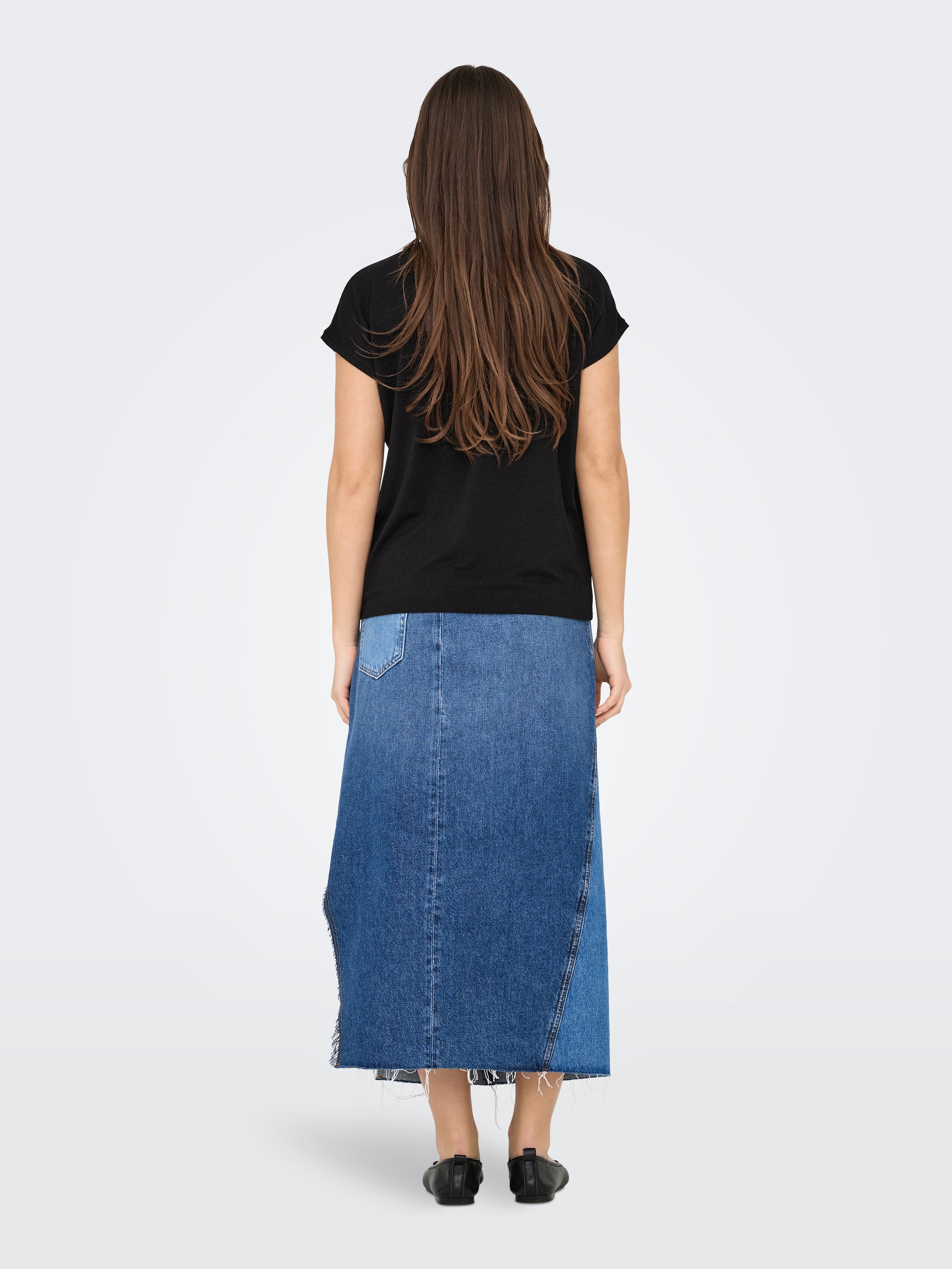 ONLY Kurzarmshirt »ONLCLAUDIA S/S GLITTER STRIPE TOP JRS«