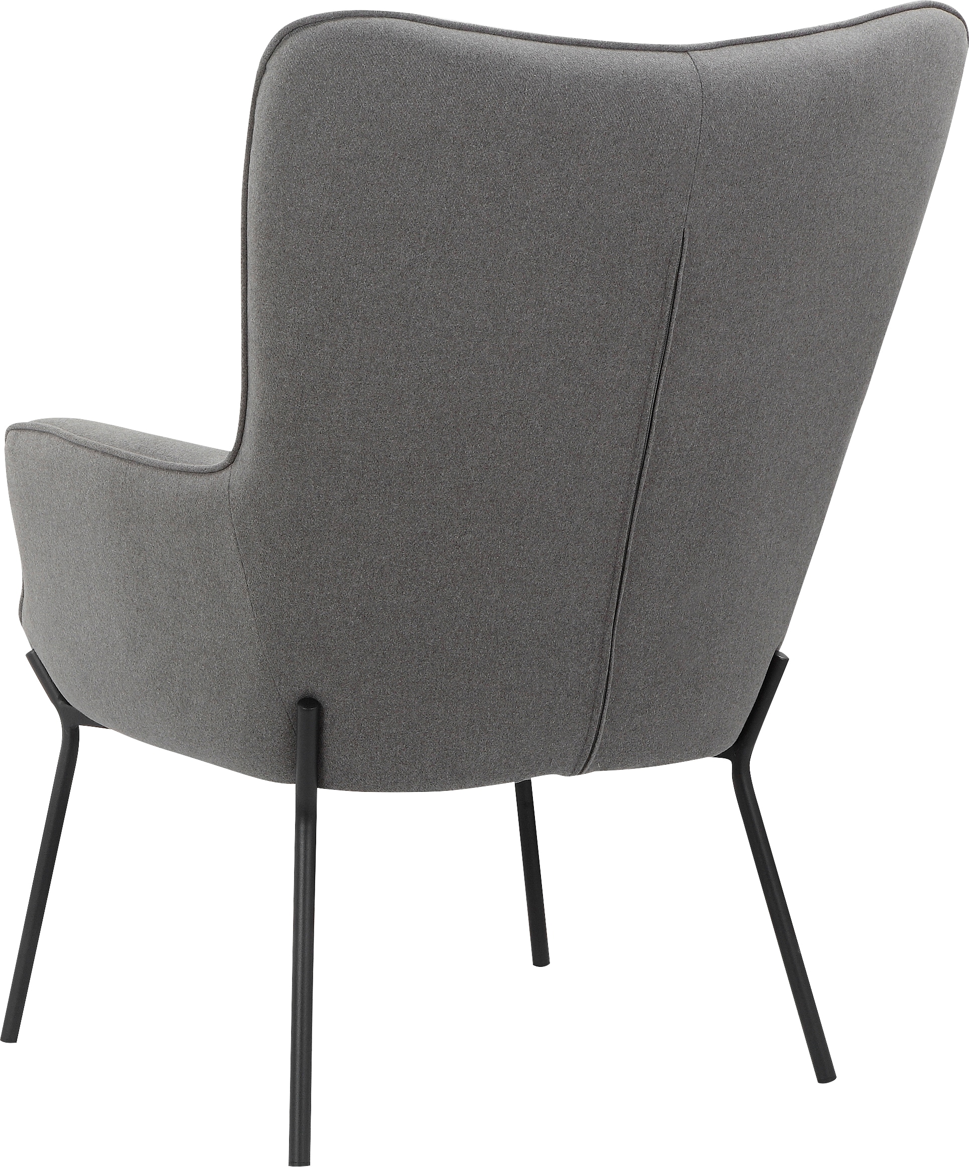 OTTO products Loungesessel »Luukas, Ohrensessel mit Metallbeinen,«, (1 St.), Stoff recyceltes Polyester, Sitz und Rücken gepolstert, Sitzhöhe 46 cm