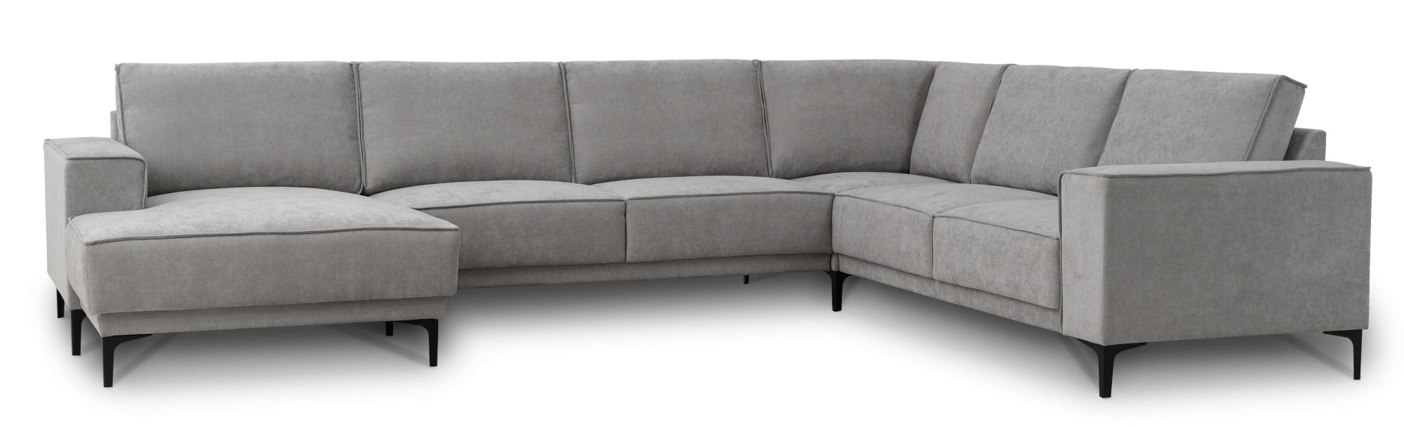OTTO home Wohnlandschaft »OLAND U-Form, XXL, B: 342 cm, Skandi-Design« Skandi-Design in Struktur, Flachgewebe, Luxus-Microfaser, Boucle