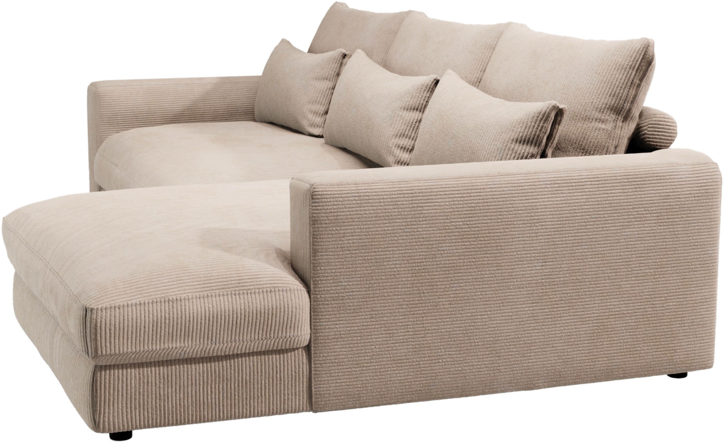 Home affaire Ecksofa »Darwin, viele Kissen, extra tiefe Sitzfläche, 271/89/171 (B(H/T)« gemütlich und weich, L-Form, mit extra softem Sitzkomfort, Cord