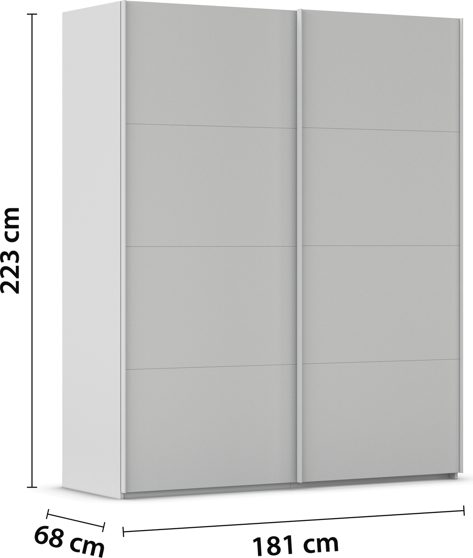 rauch Schwebetürenschrank »Kleiderschrank Schrank Garderobe Schlafzimmerschrank SCALE-FYRA«, edle viergeteilte Türen viele Farben und Griff-Farben MADE IN GERMANY