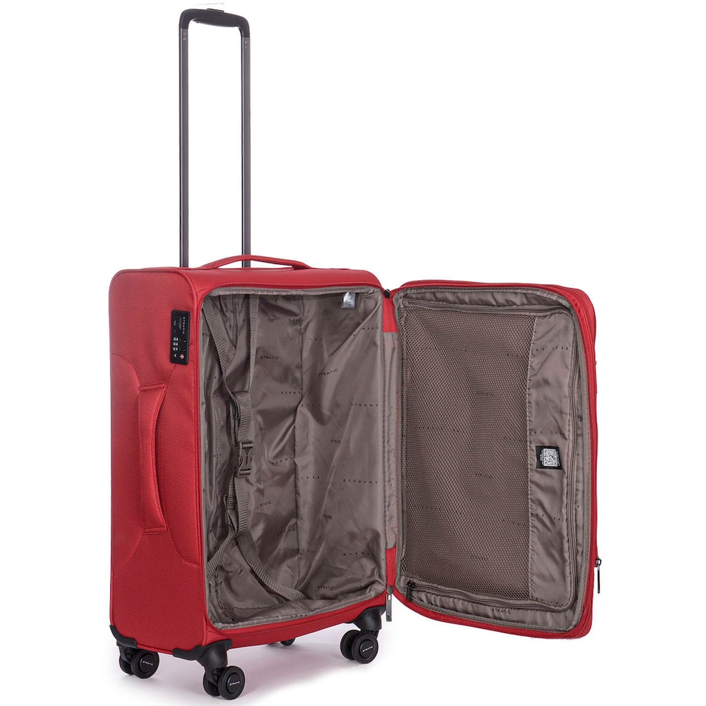 Stratic Weichgepäck-Trolley »Stratic Light + M, red«, 4 Rollen