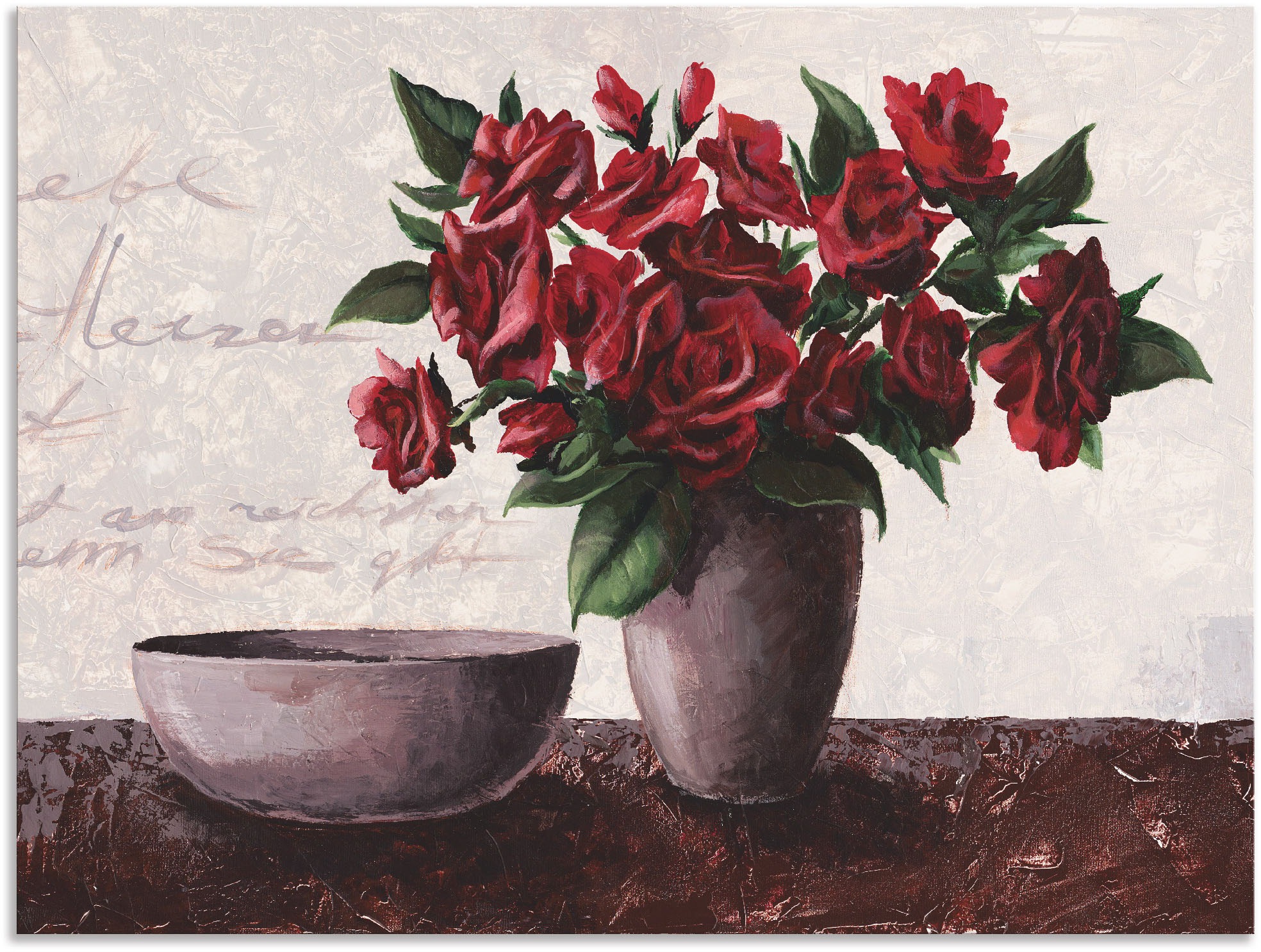 Artland in kaufen »Rosen«, Wandaufkleber bequem (1 Alubild, Töpfe, & Vasen Größen Poster Wandbild als oder Leinwandbild, St.), versch.