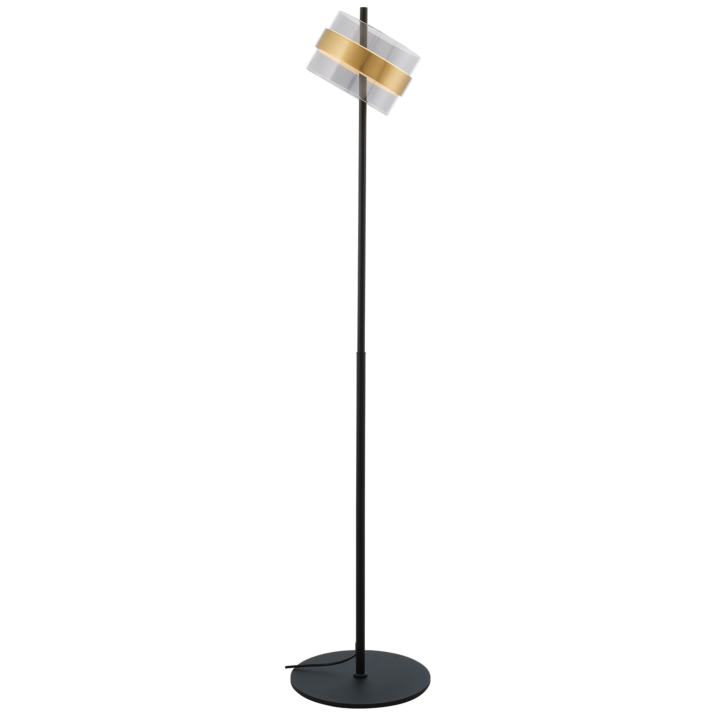 lumiCouture LED Stehlampe »Inside« LED-Modul 1 Stk. Warmweiß Ø 30 cm x 146 cm, 2000 lm 2700 K, Metall/Glas, messingfarben/rauchglas