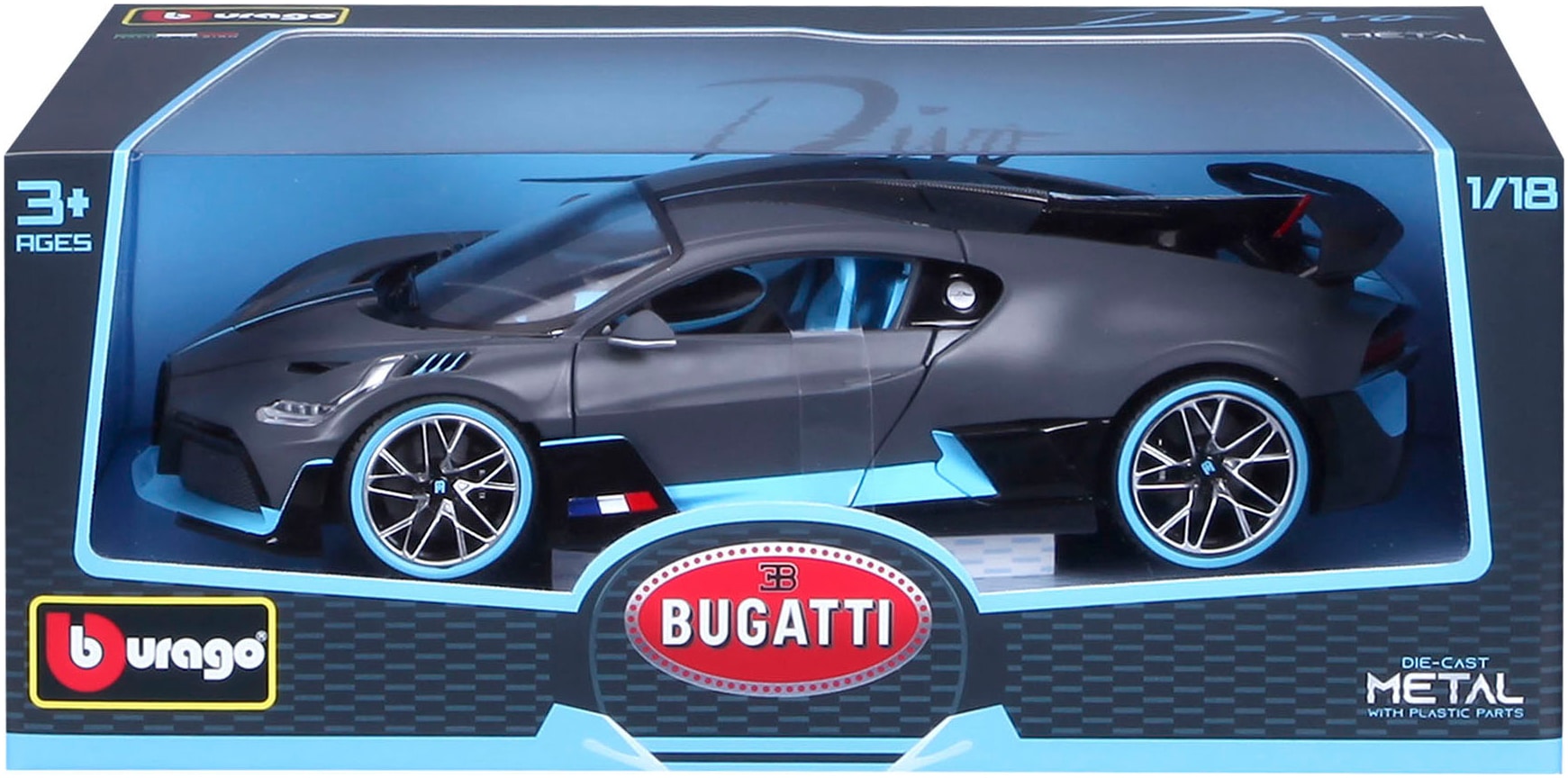 Bburago Sammlerauto »Bugatti Divo, dunkelgrau«, 1:18