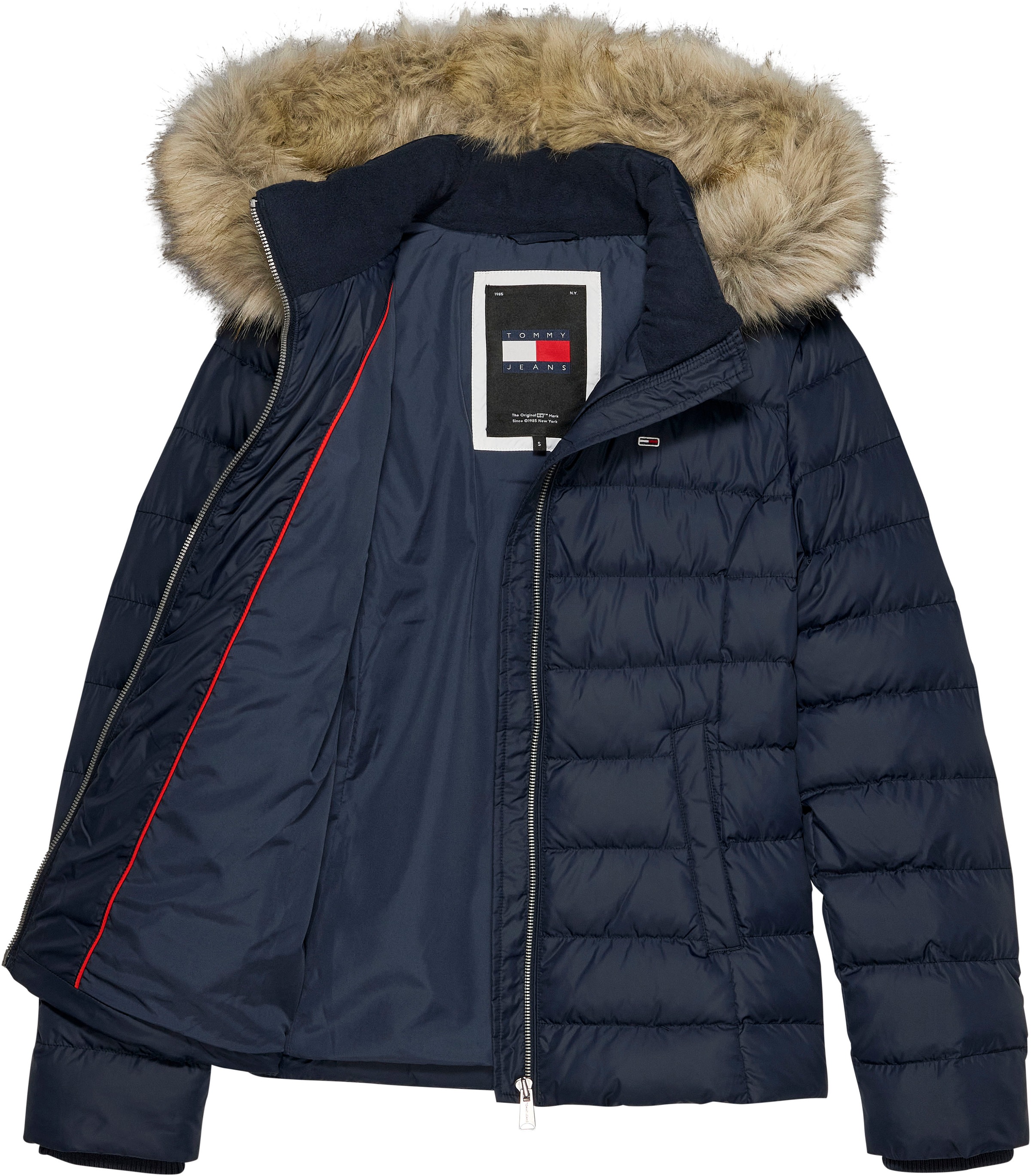 Tommy Jeans Steppjacke »TJW BASIC HOODED DOWN JACKET EXT«, mit Kapuze, mit Logostickerei