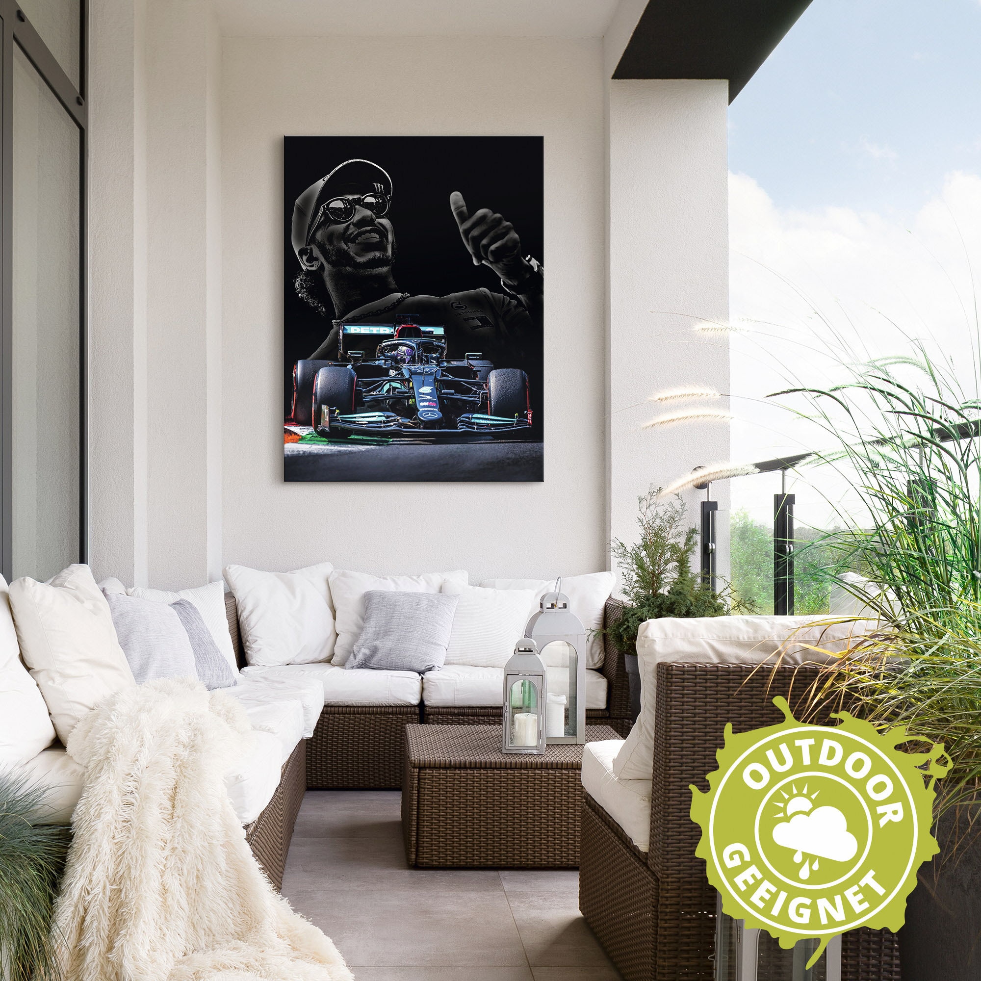 Artland Wandbild »Lewis Hamilton - Hammertime«, Bilder von Männern, (1 St.), als Alubild, Leinwandbild, Wandaufkleber oder Poster in versch. Größen