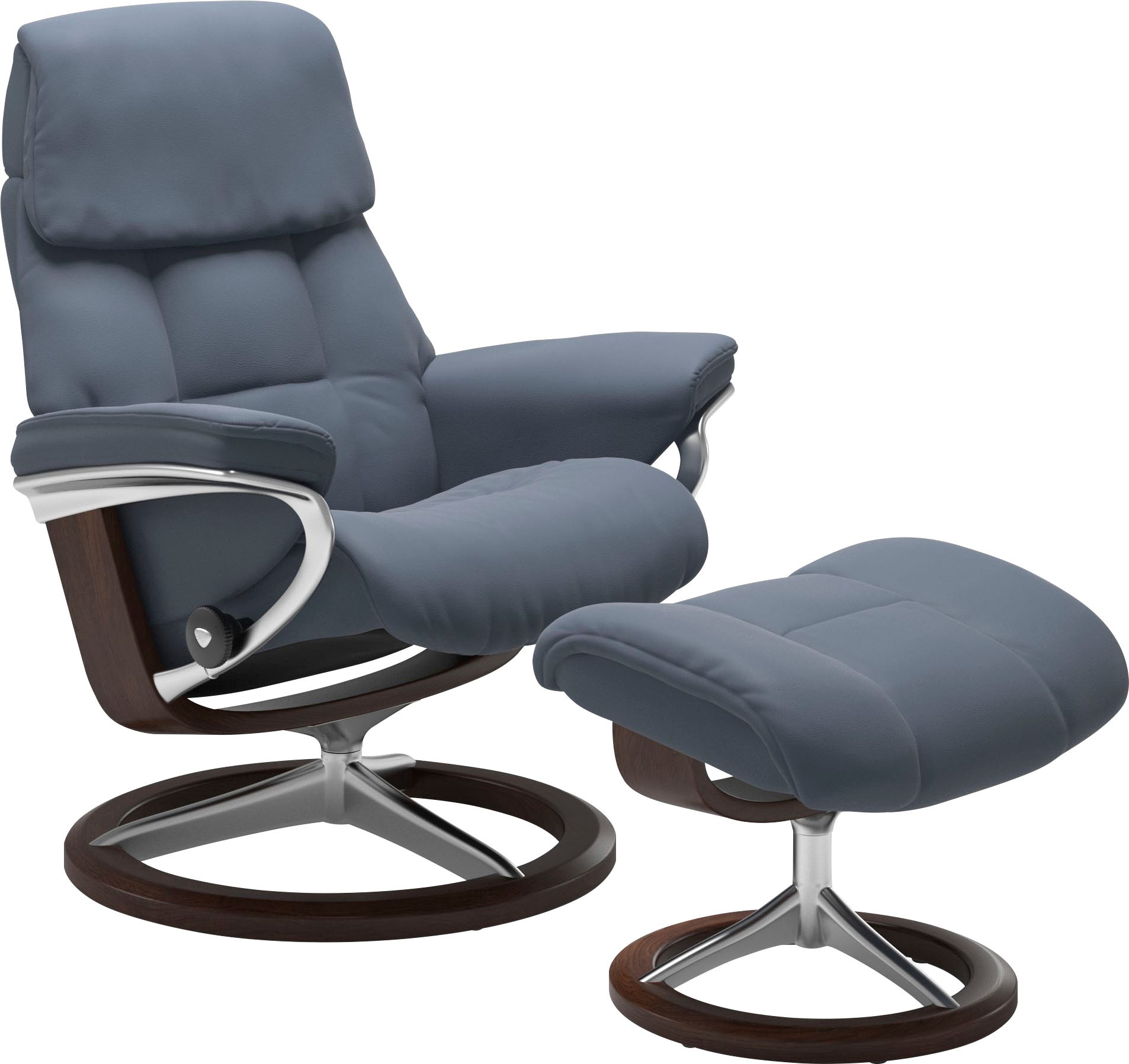 Stressless® Relaxsessel »Ruby«, (Set, Relaxsessel mit Hocker), mit Signature Base, Größe L, Gestell Eiche, Wenge, Braun & Schwarz