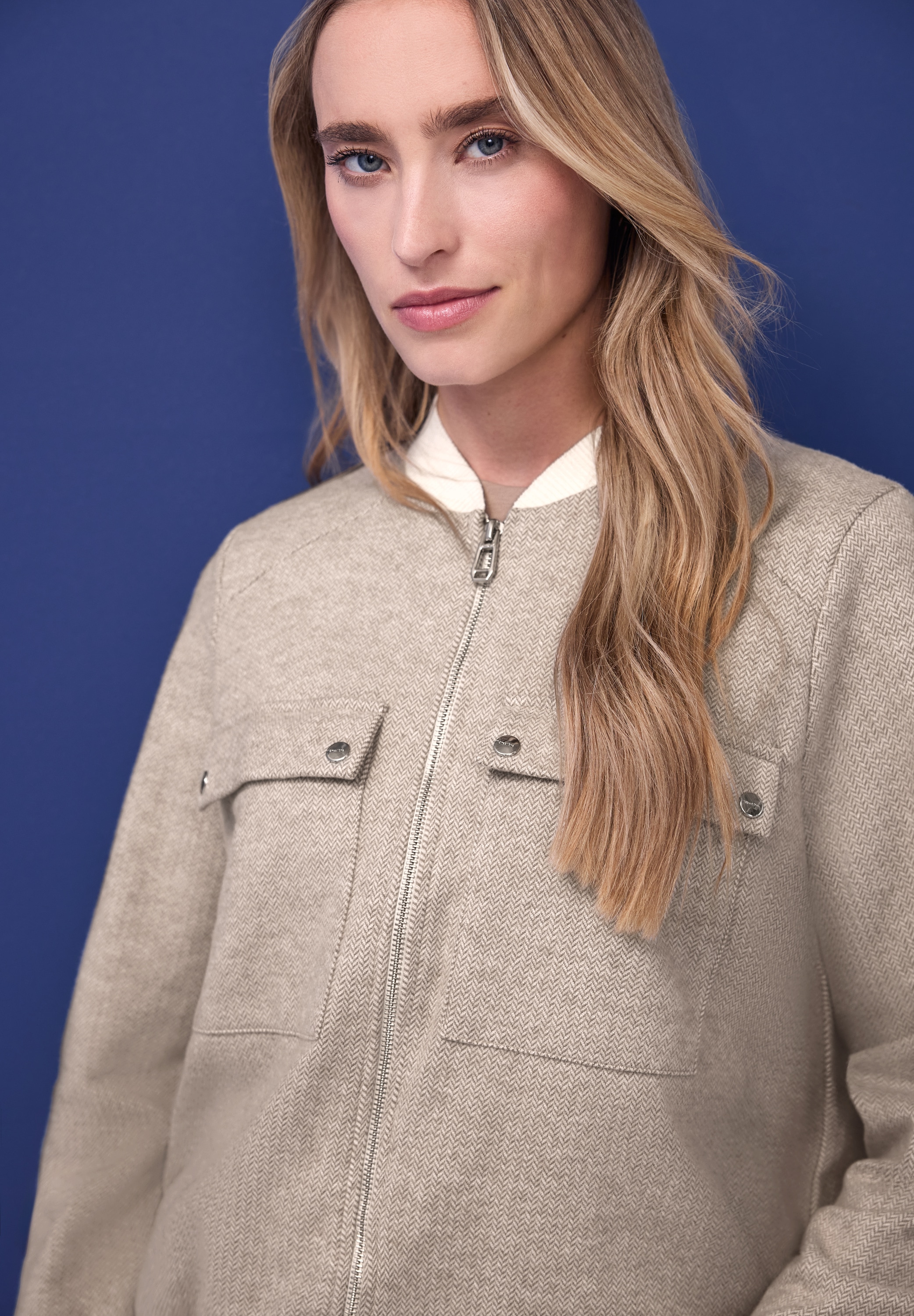 STREET ONE Blouson ohne Kapuze mit modernem Herringbone‑Muster