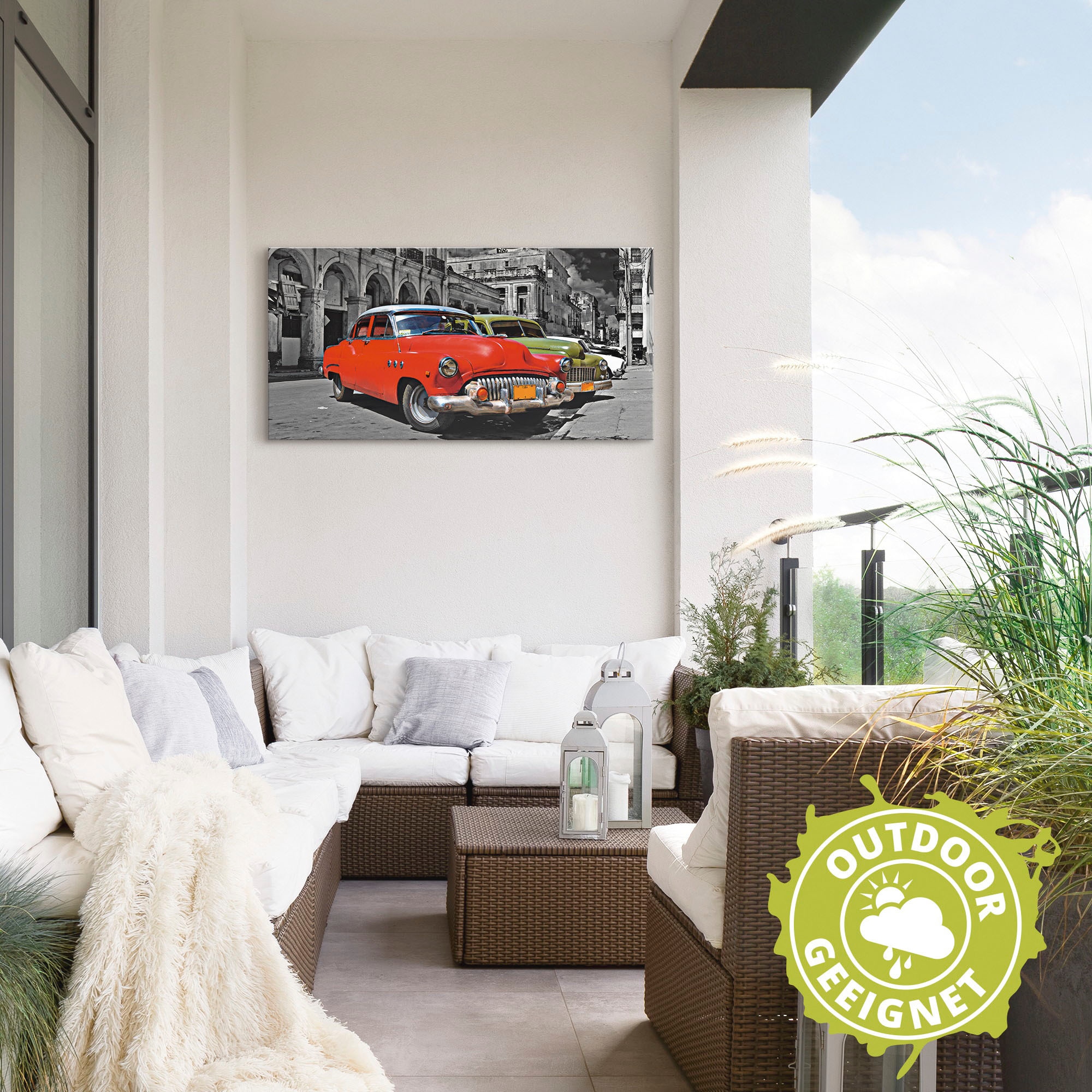 Artland Wandbild »Ansicht von bunten Havanna Autos« Auto 1 Stk. tlg. als Alubild, Outdoorbild, Leinwandbild, Wandaufkleber, versch. Größen