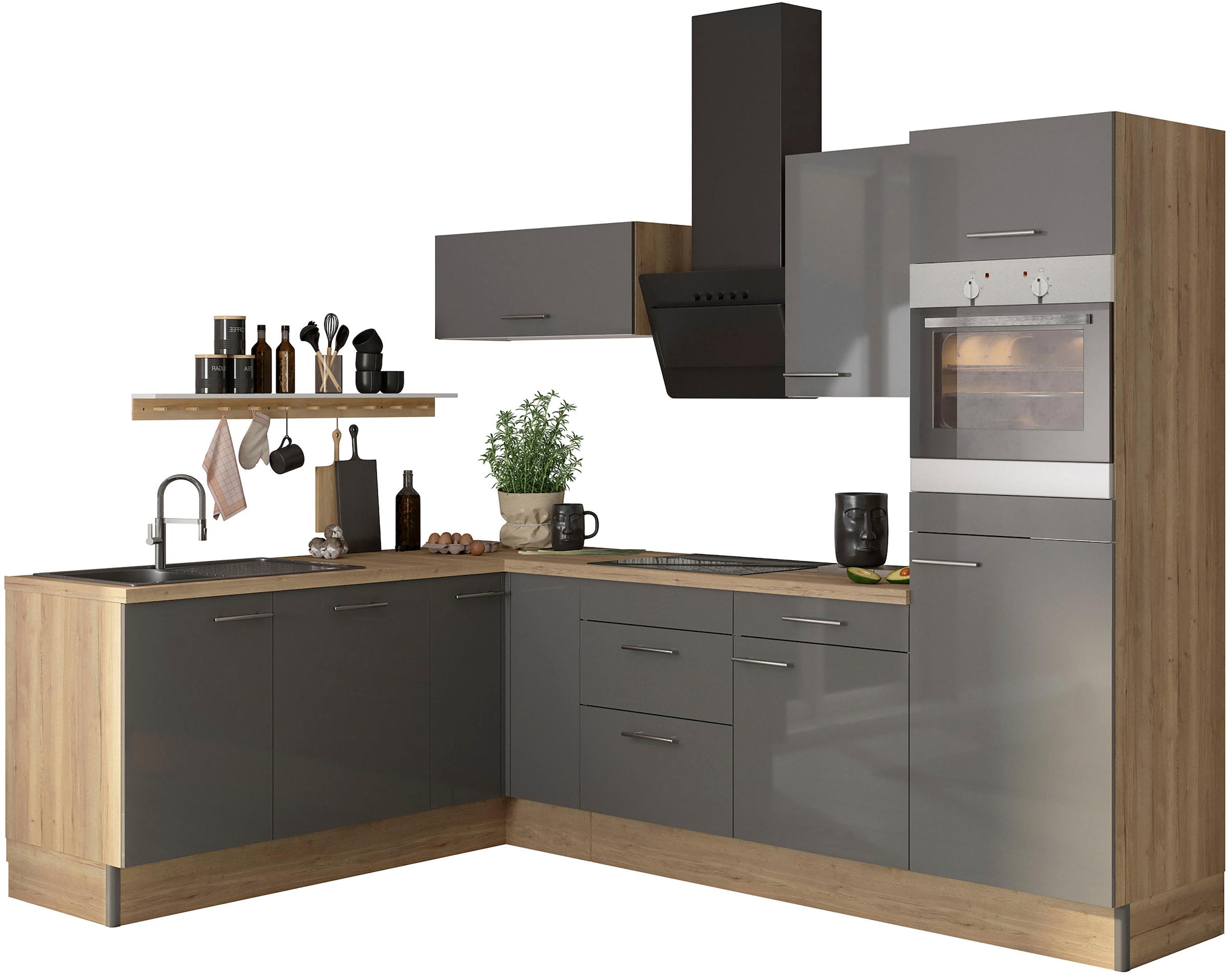 OPTIFIT Küche "Klara" 200 x 270 cm breit, wahlweise mit E-Geräten