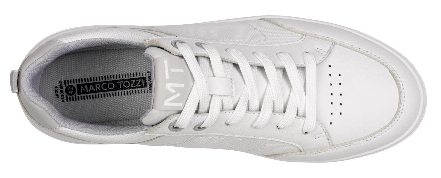 MARCO TOZZI Plateausneaker, Freizeitsch, Halbschuh, Schnürschuh mit Perforierung und Ziernähten
