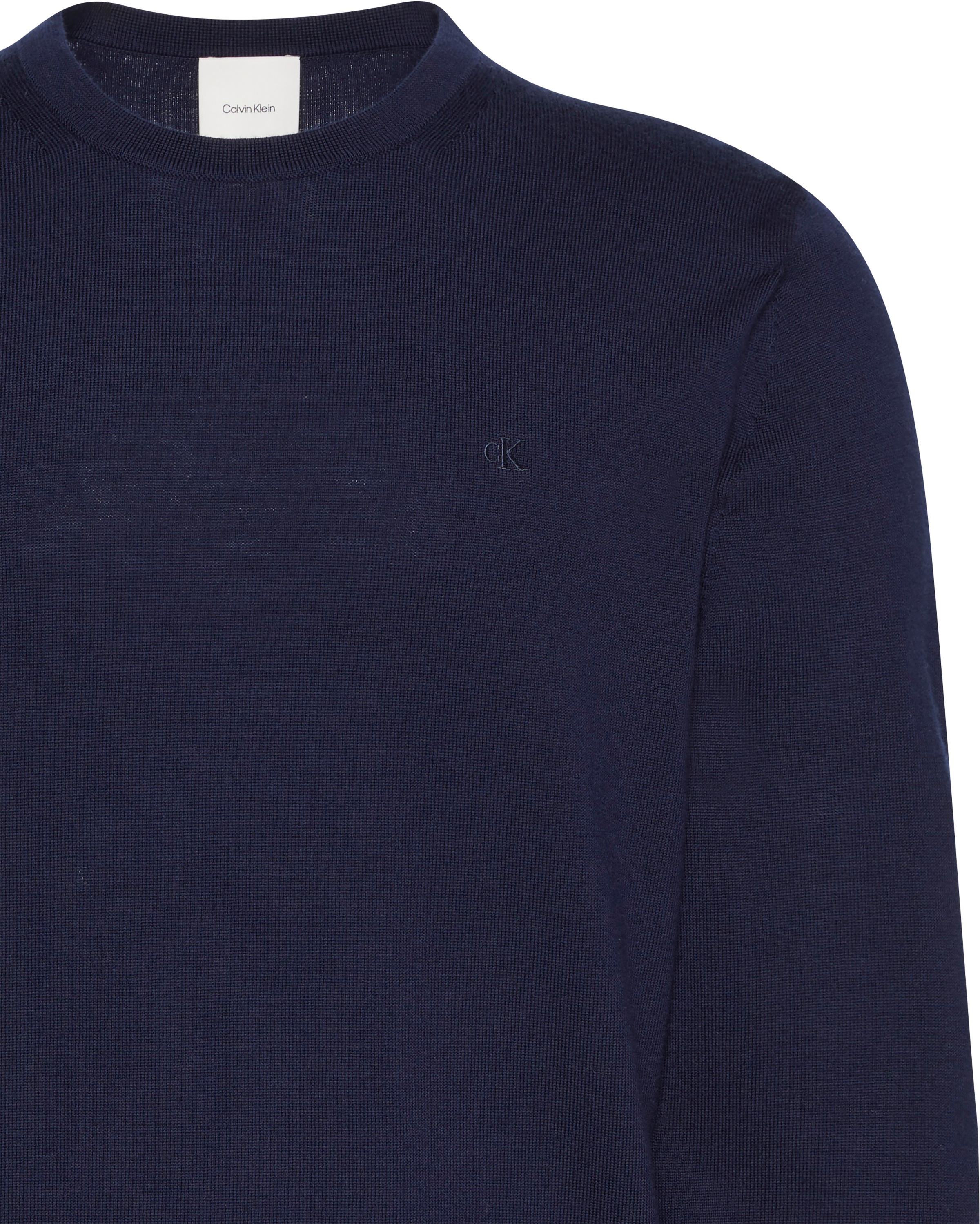 Calvin Klein Strickpullover »LS 100% MERINO CREW 14GG« Mit Rundhalsausschnitt, regular fit